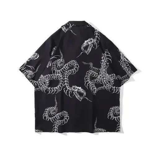 Designer × Japanese Brand Shirt made of thin material with the image of a dark dragon Size US XL / EU 56 / 4 - 2 Thumbnail