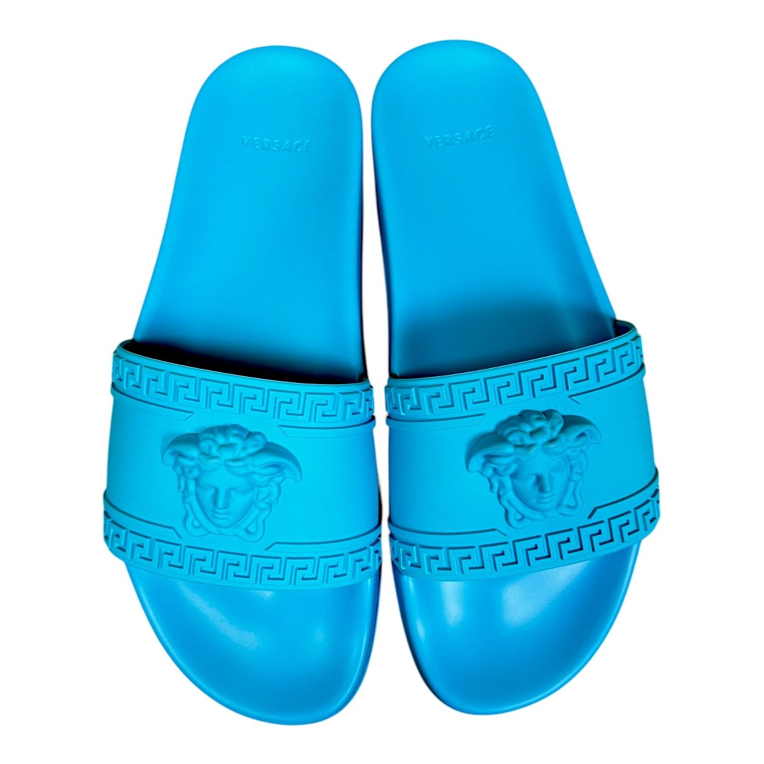 Versace Versace Palazzo Mens EU 45 US 12 Sky Medusa Blue Pool Slides Size US 12 / EU 45 - 3 Thumbnail