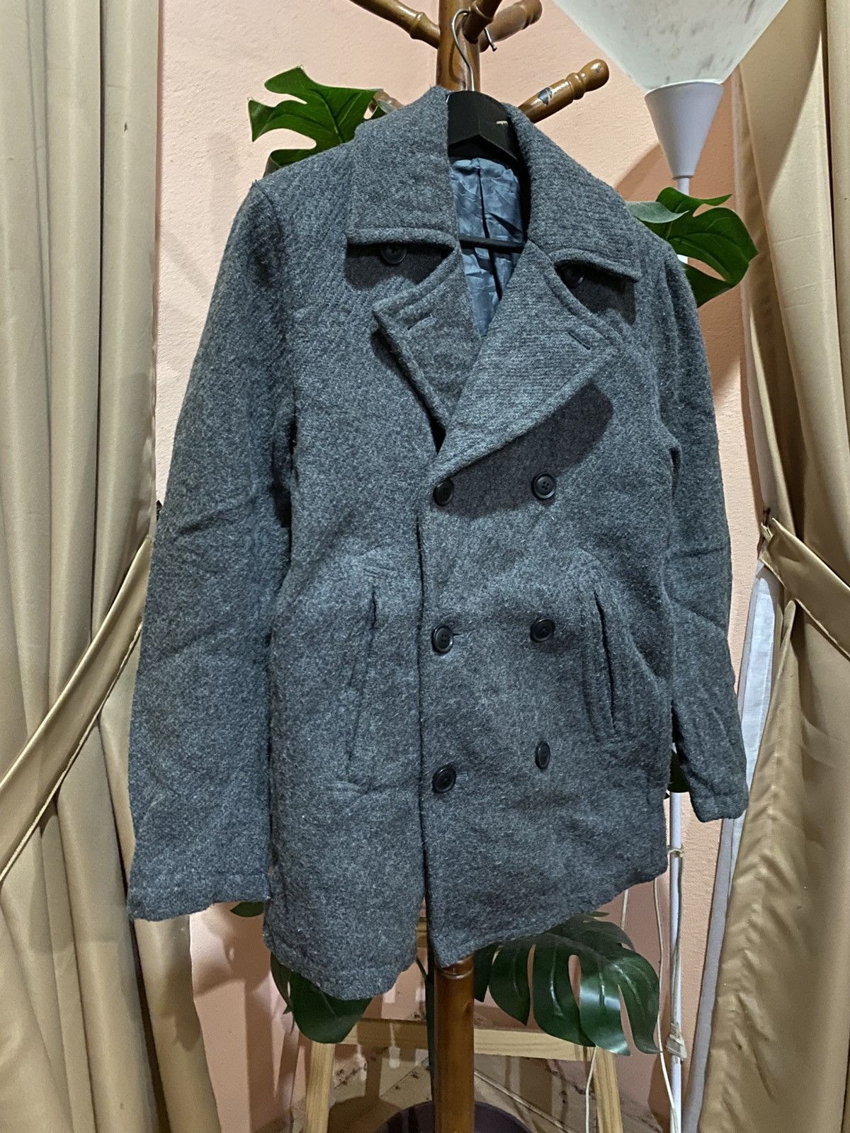 DKNY DKNY Charcoal Wool Peacoat | Women’s Double-Breasted Coat Size US S / EU 44-46 / 1 - 6 Thumbnail