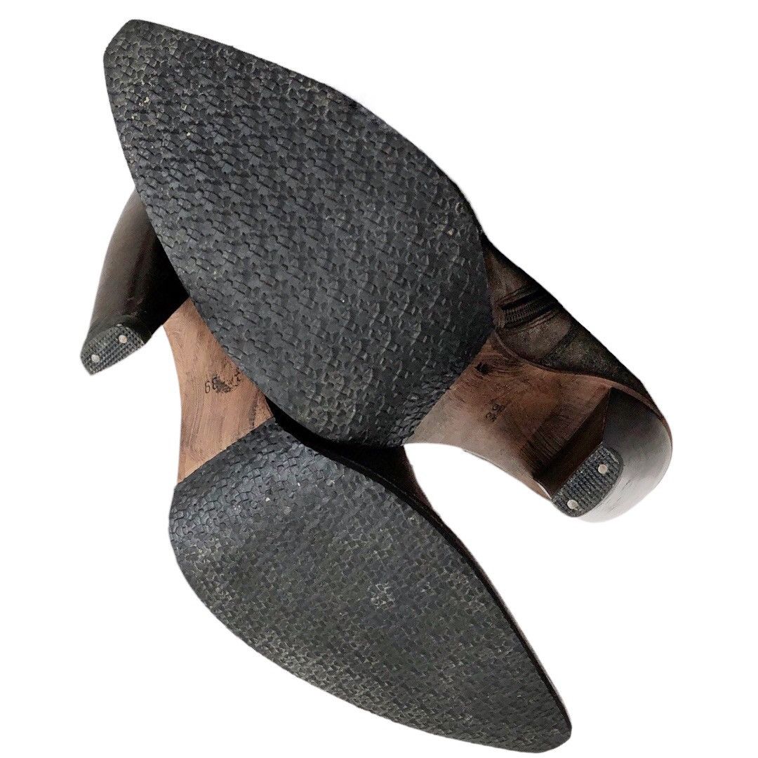 Gianni Barbato 🧿aged suede point toe heeled western boots brown Size US 9 / IT 39 - 5 Thumbnail