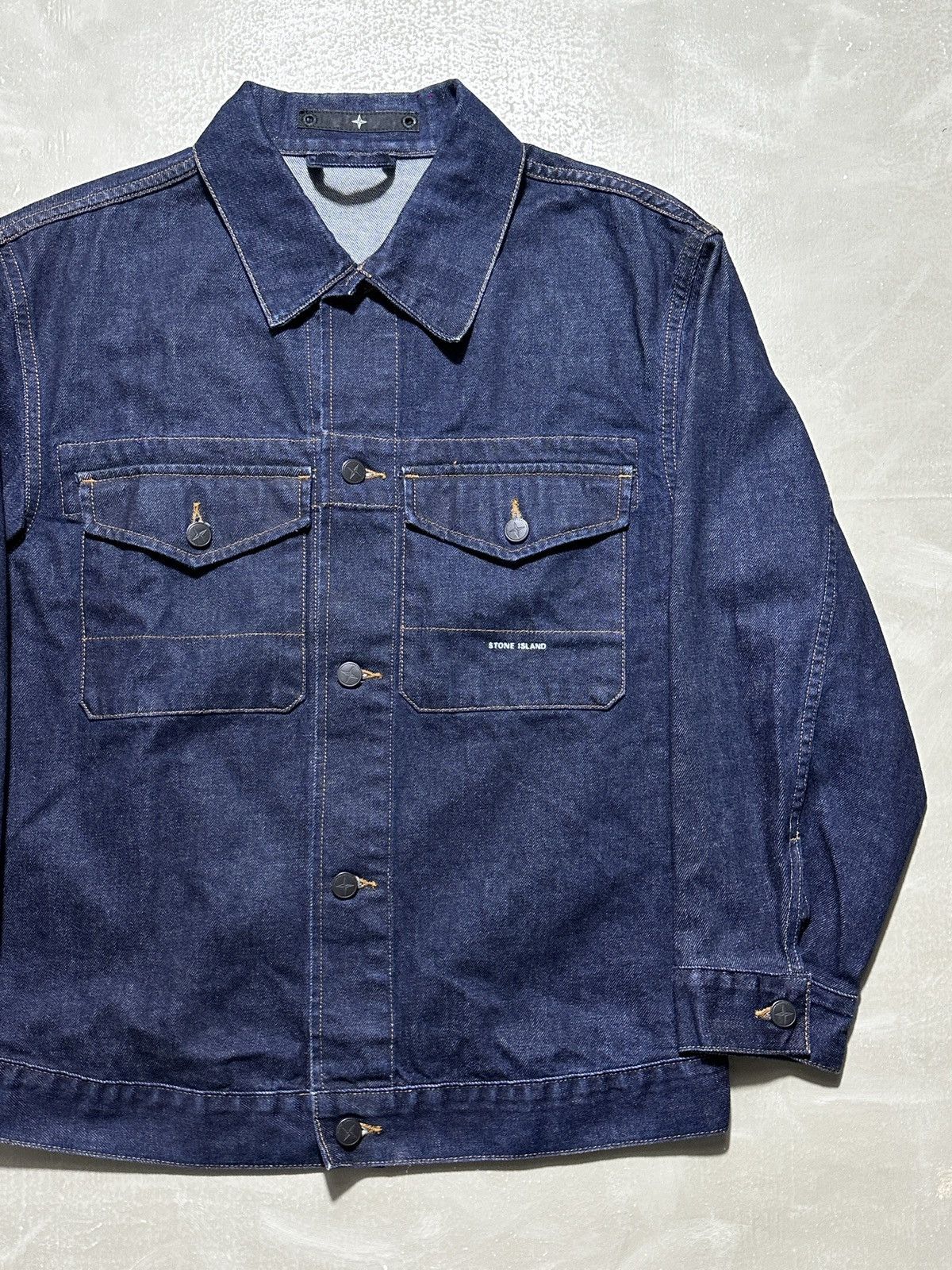 Stone Island Vintage Stone Island Denims Navy 00s Denim Tracker Jacket Size US XL / EU 56 / 4 - 5 Thumbnail