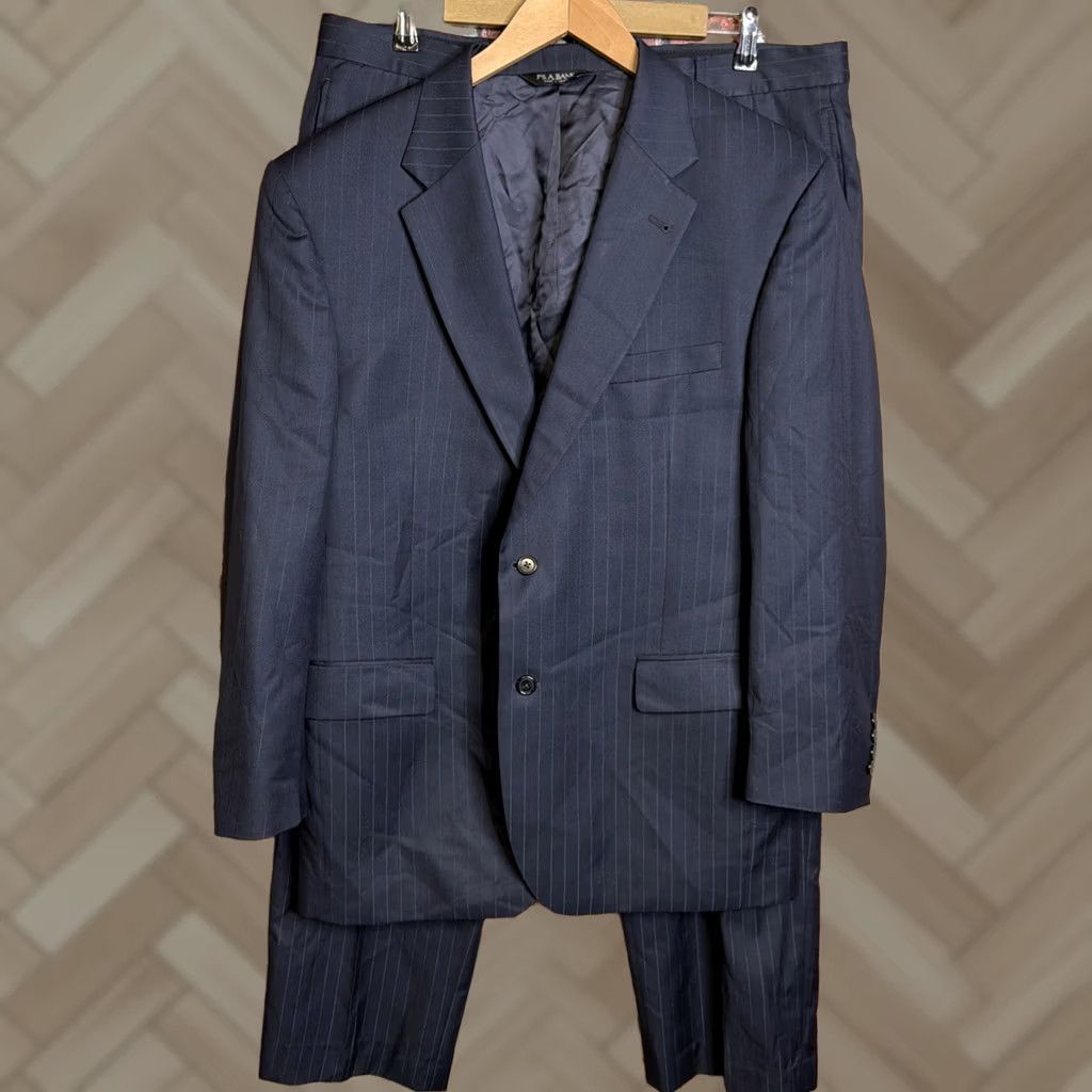 Jos. A. Bank Jos A Bank Blue Pinstripe Suit Mens 43R /38W Size 46R - 1 Thumbnail