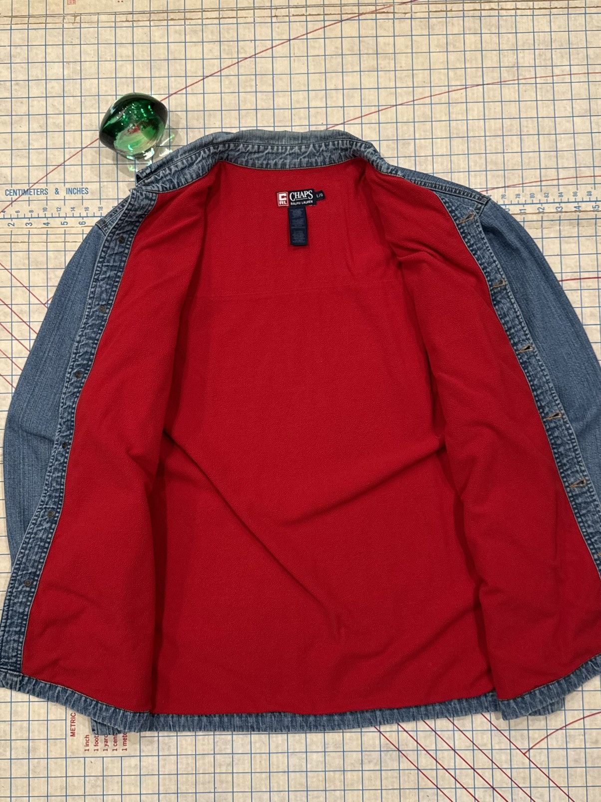 Chaps Ralph Lauren Vintage Chaps Ralph Lauren Denim Button Up Red Fleece Liner Size US L / EU 52-54 / 3 - 3 Thumbnail