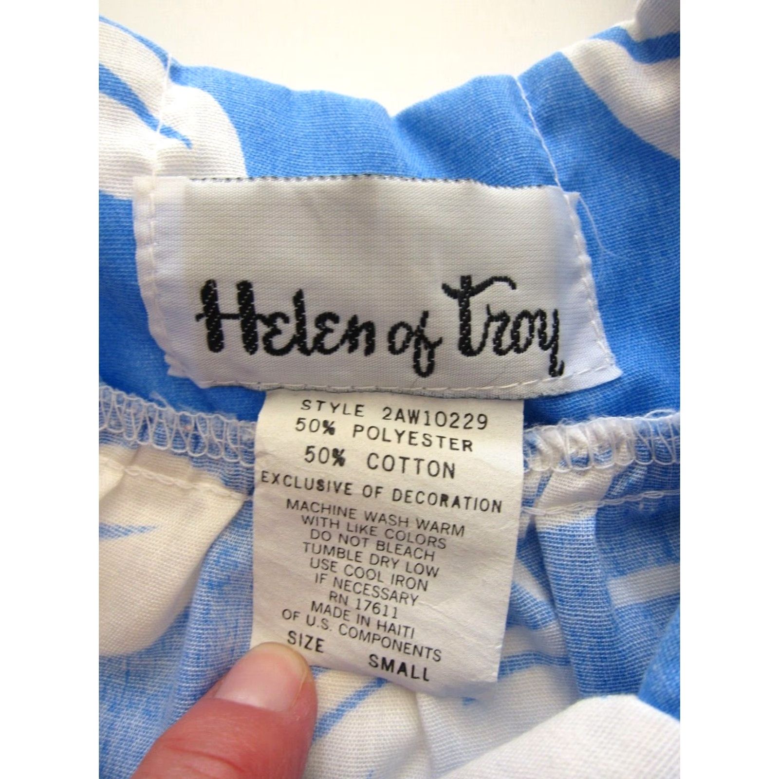 Vintage VINTAGE Helen Of Troy Cotton Blue White Floral Hawaiian Zip Tank Sun Dress Small Size S / US 4 / IT 40 - 4 Thumbnail