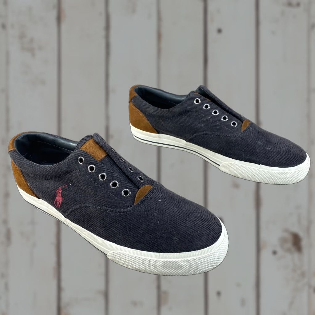 Ralph Lauren Polo Ralph Lauren Vaughn Black Corduroy Suede Lace Up Sneaker Mens 11 D Pony Size US L / EU 52-54 / 3 - 1 Thumbnail