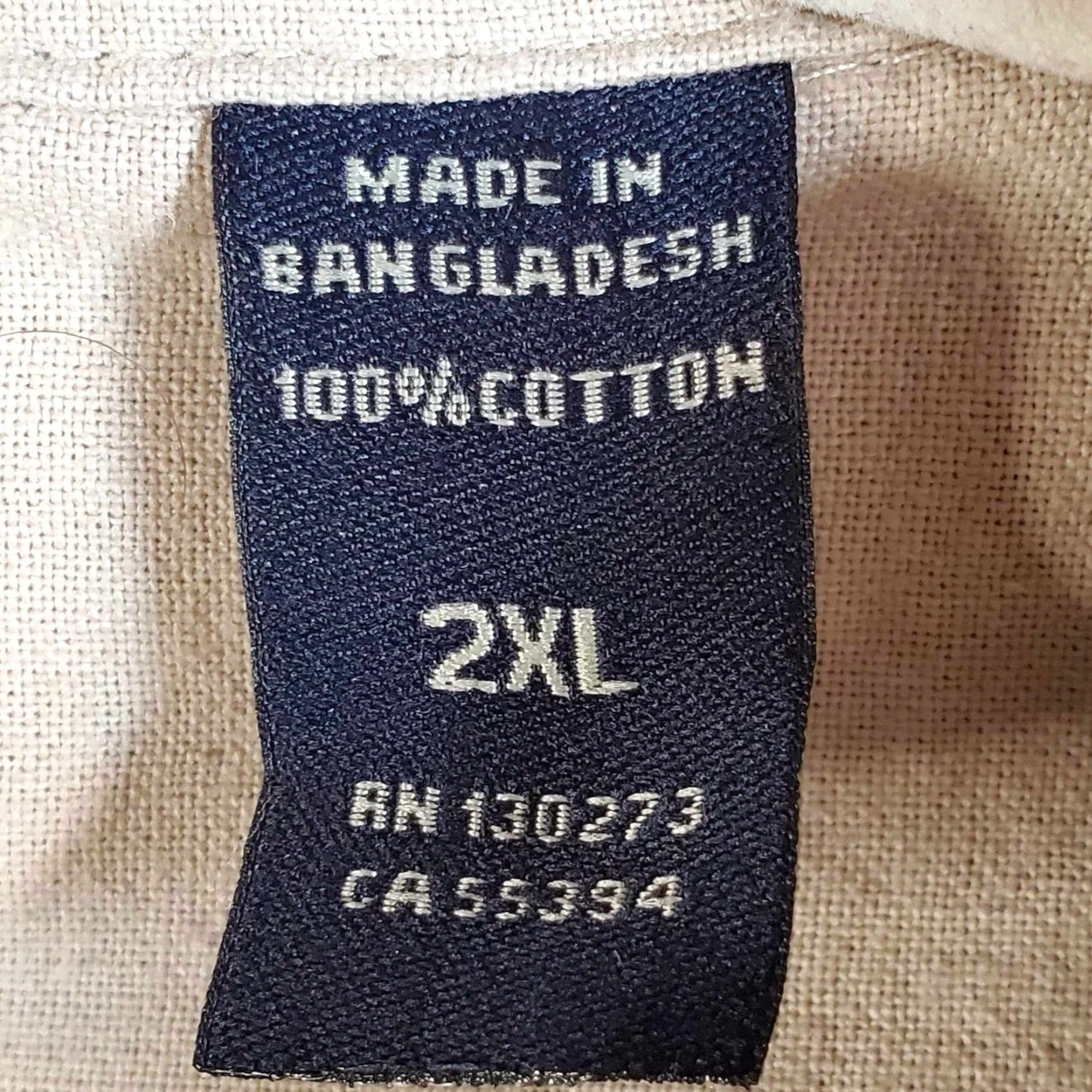 Wrangler VINTAGE Wrangler Men's Button-Up Short Sleeve Work Wear 2XL Beige Cotton Blend Logo Pockets Collared Spread Casual All Seasons Mens Size US 39 - 3 Thumbnail