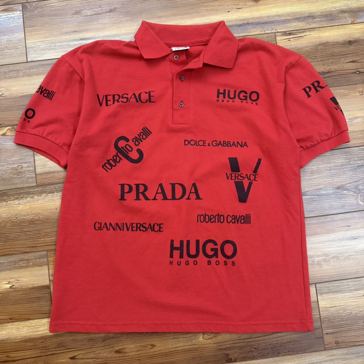 Other Vintage Red Designer Brand Test Print Polo Shirt Size US L / EU 52-54 / 3 - 1 Thumbnail
