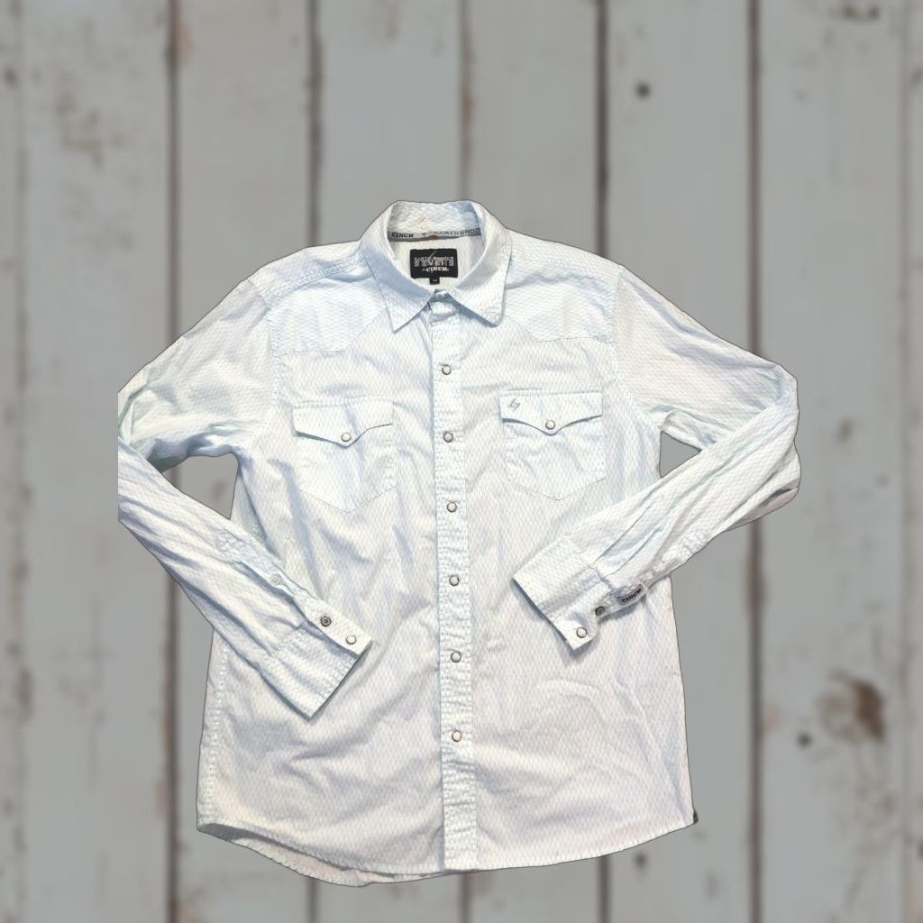 Brooks Garth Brooks Sevens by Cinch Shirt Mens M Blue Diamond Western Pearl Snap Size US M / EU 48-50 / 2 - 1 Thumbnail