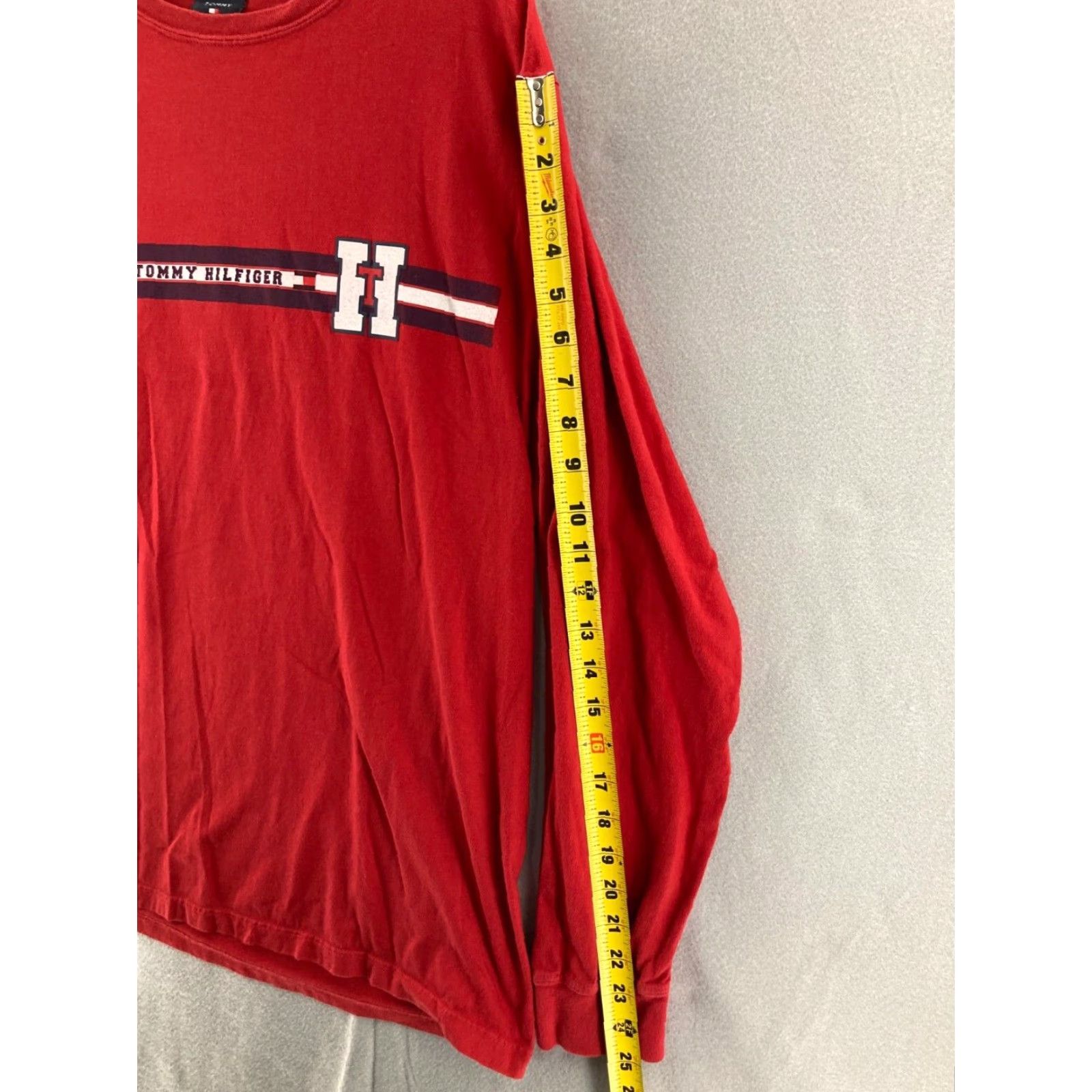 Tommy Hilfiger VINTAGE Tommy Hilfiger Shirt Mens Large Long Sleeve Polo Red 100% Cotton Logo Knit Polo Shirt Tommy Hilfiger Tommy Jeans Rugby Mens L Size US L / EU 52-54 / 3 - 4 Thumbnail
