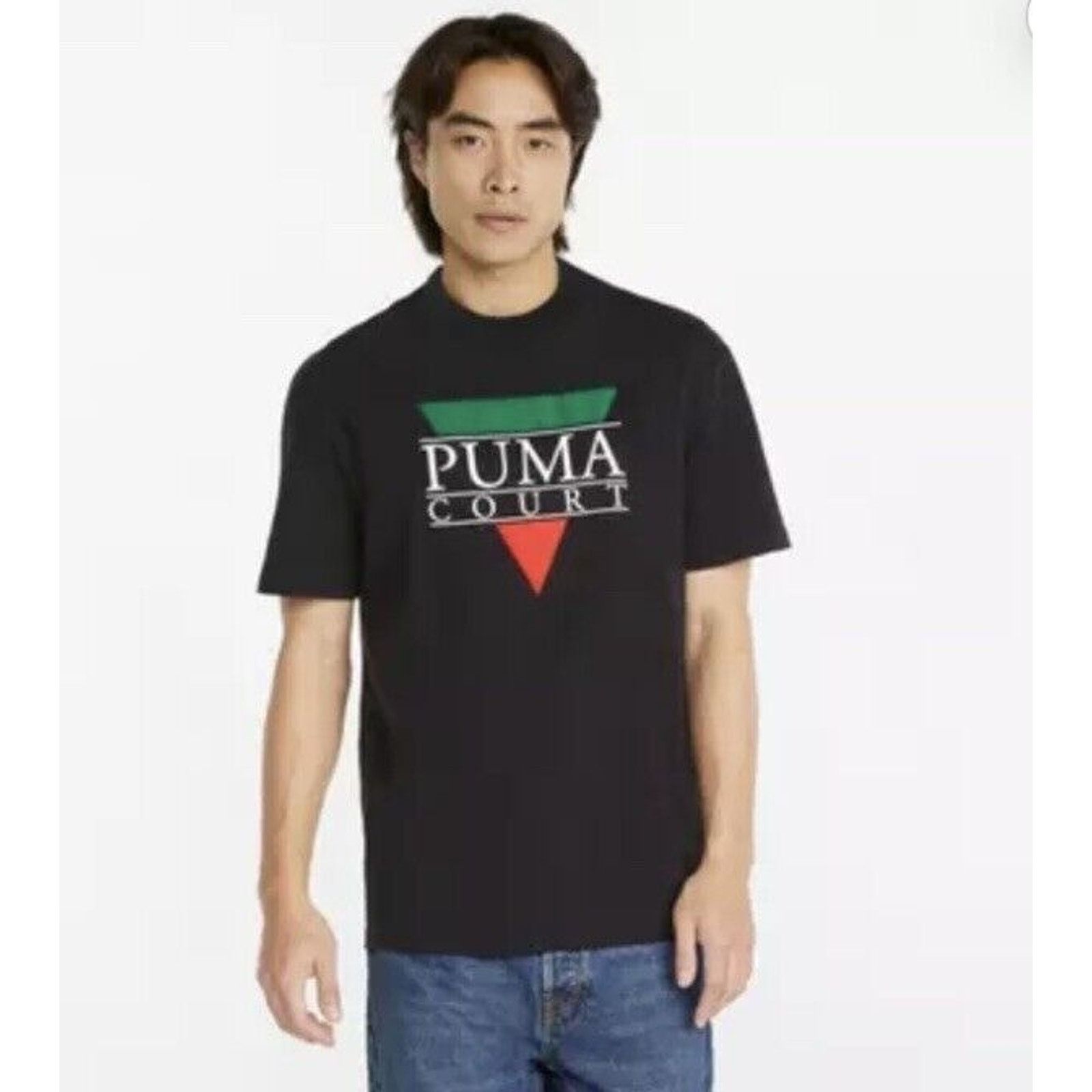 Puma Puma Tennis Club Court Graphic tee t-shirt Rare Pint NWT $65 Size US M / EU 48-50 / 2 - 3 Thumbnail