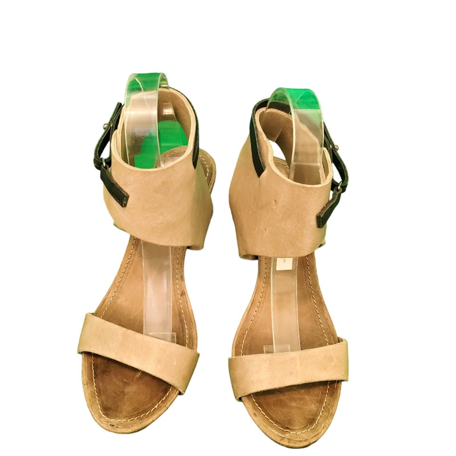 HUMANOID Humanoid Leather Wrap Heels Sandals taupe/Black Sz 38/8 Size US 8 / IT 38 - 3 Thumbnail