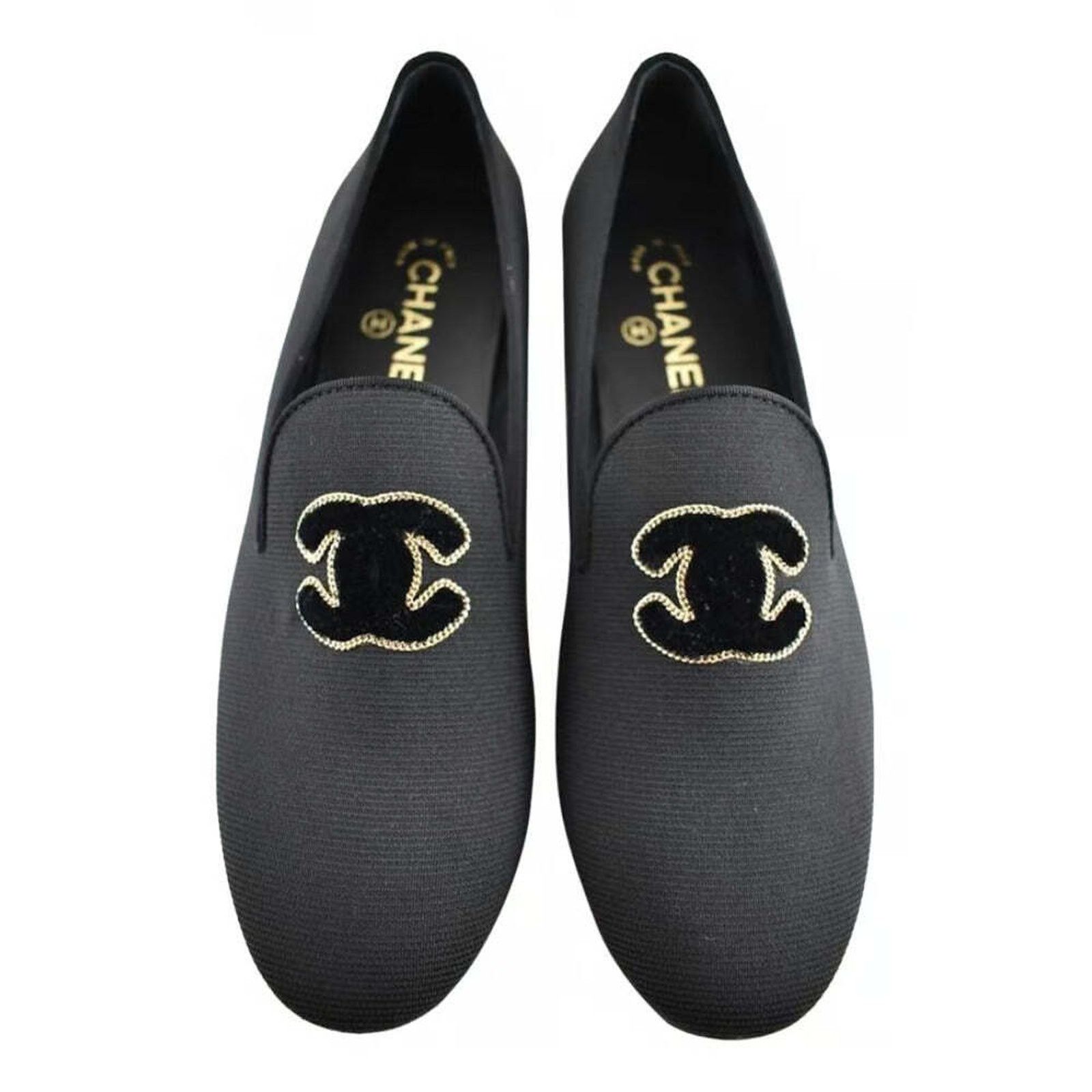 Chanel Grosgrain Chain Around Mule Mocasin Ballet Loafer Flat 34.5 Size US 4.5 / IT 34.5 - 8 Thumbnail