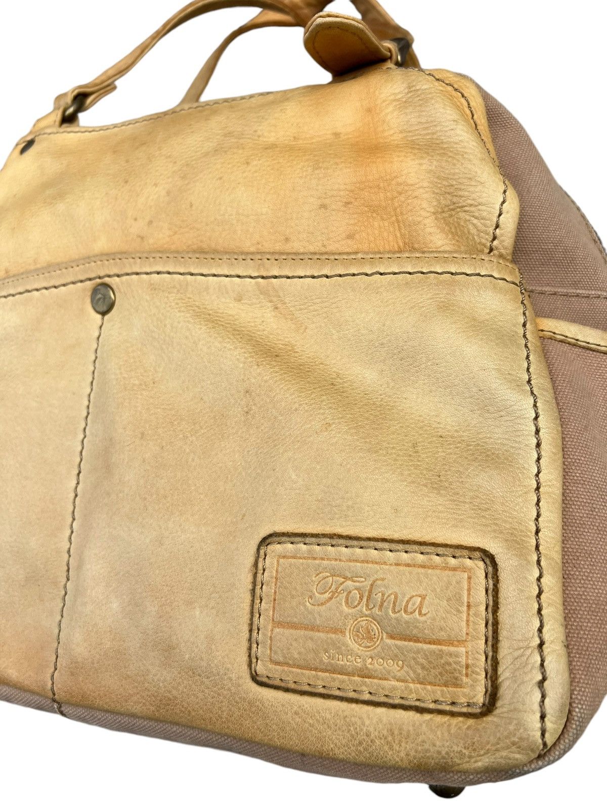 Leather Folna Japan Distressed Sun Faded Patina Leather Bag Size ONE SIZE - 6 Thumbnail