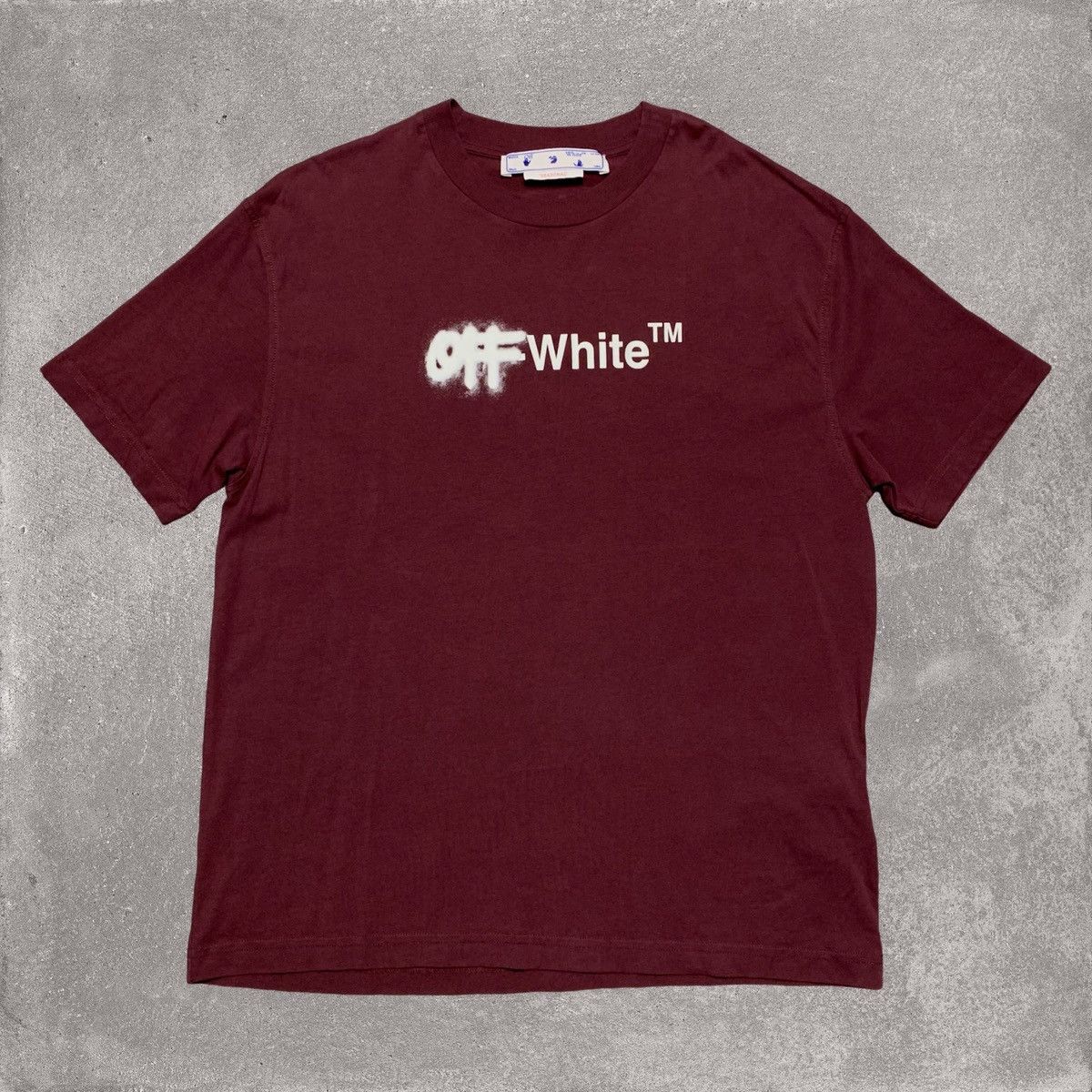 Off-White Off-White “Seeing Things” Arrows Burgundy T-Shirt Size L