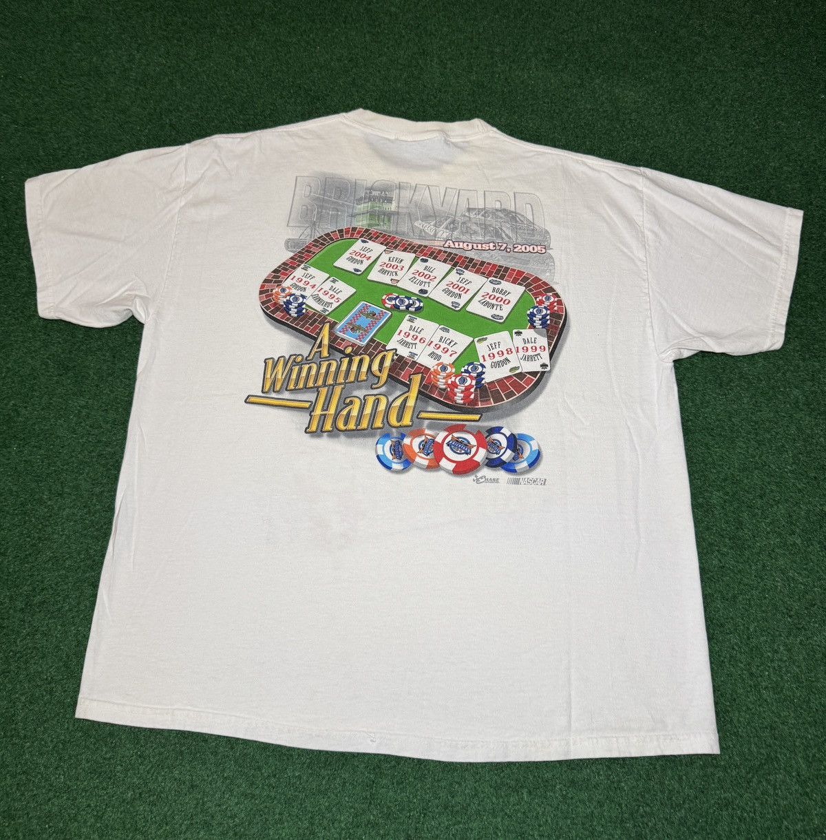 Chase Authentics Vintage Nascar Brickyard Poker Gambling Winning Hand T Shirt Size US XL / EU 56 / 4 - 3 Thumbnail
