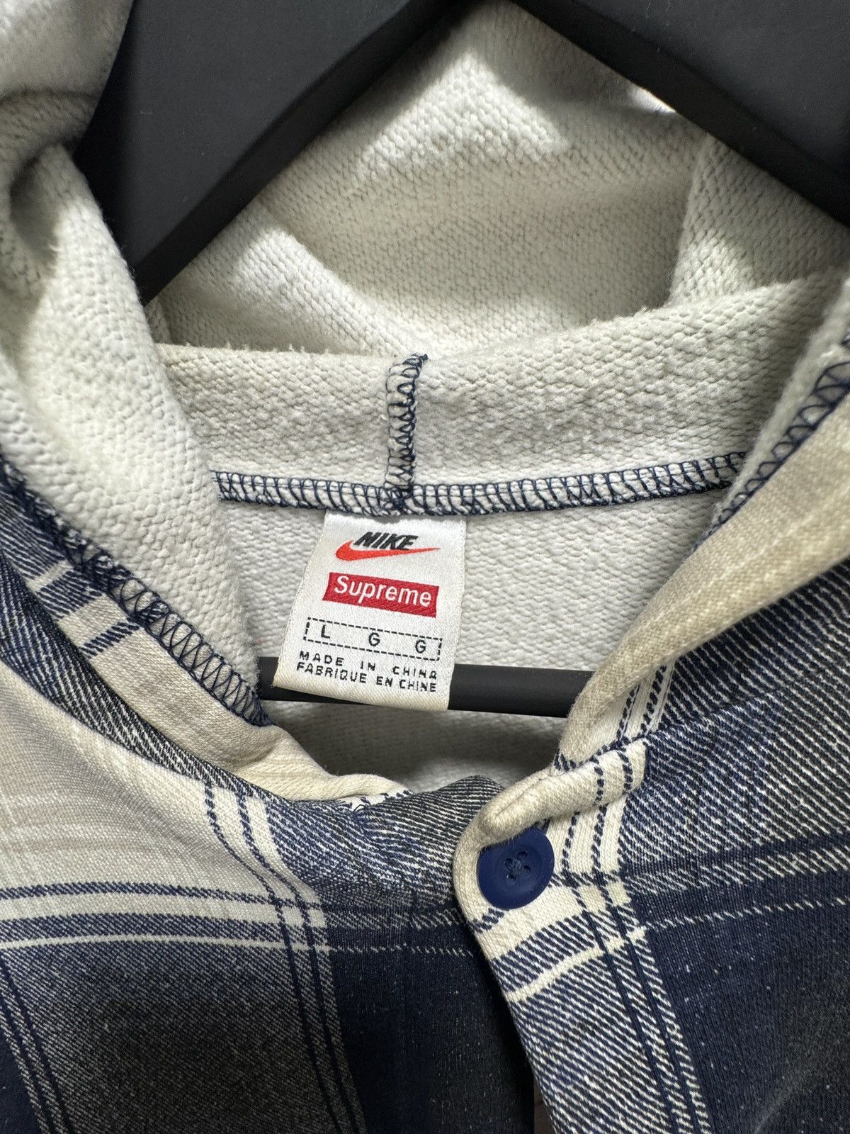 Nike × Supreme Supreme x Nike flannel Navy Blue Size US L / EU 52-54 / 3 - 3 Thumbnail