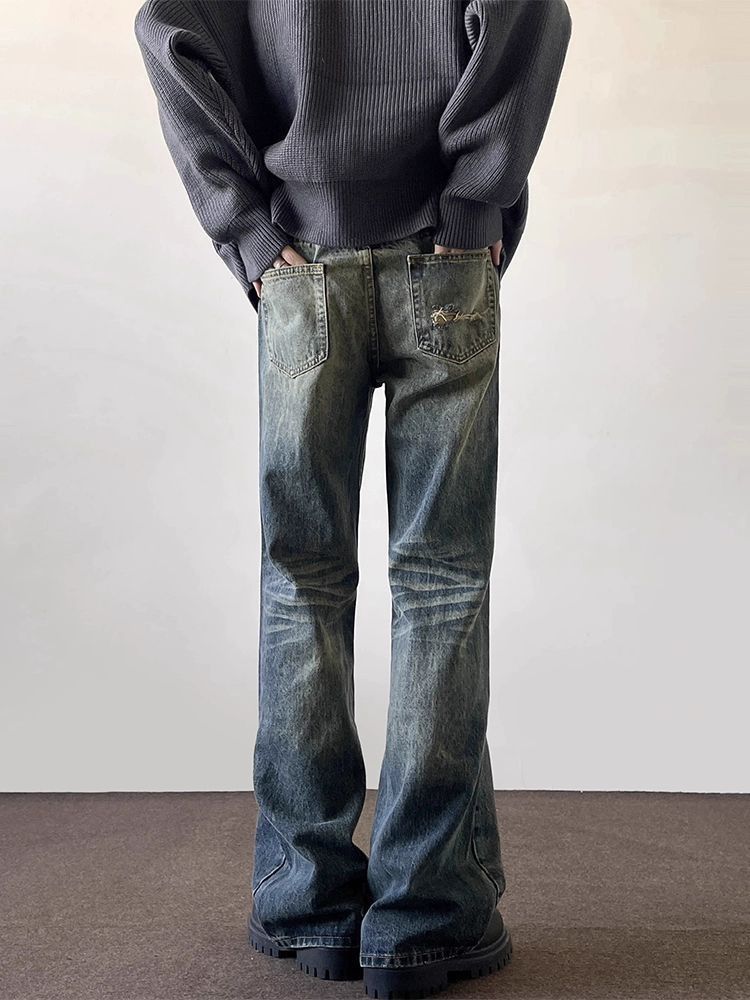 Japanese Brand Washed men's vintage cleanfit flared distressed jeans Size US 32 / EU 48 - 5 Thumbnail