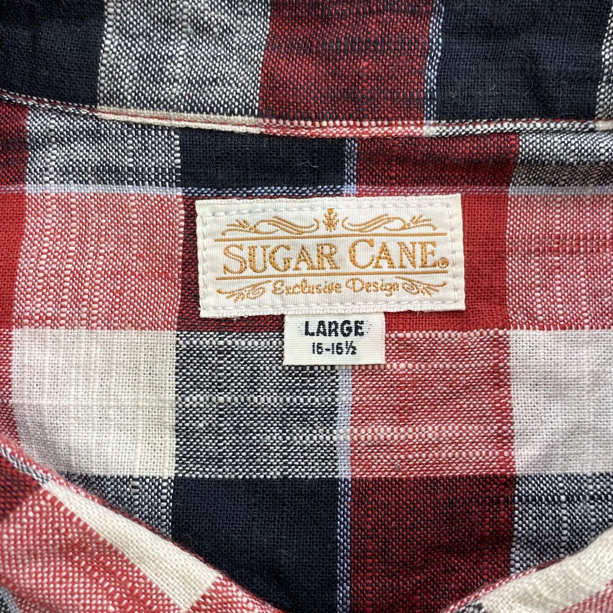 Sugar Cane Vintage Sugar Cane Toyo Enterprise Plaid Half Button Shirt Size US L / EU 52-54 / 3 - 6 Thumbnail