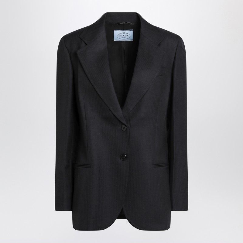 Prada Prada Blue Single-Breasted Jacket In Wool Size M / US 6-8 / IT 42-44 - 1 Thumbnail