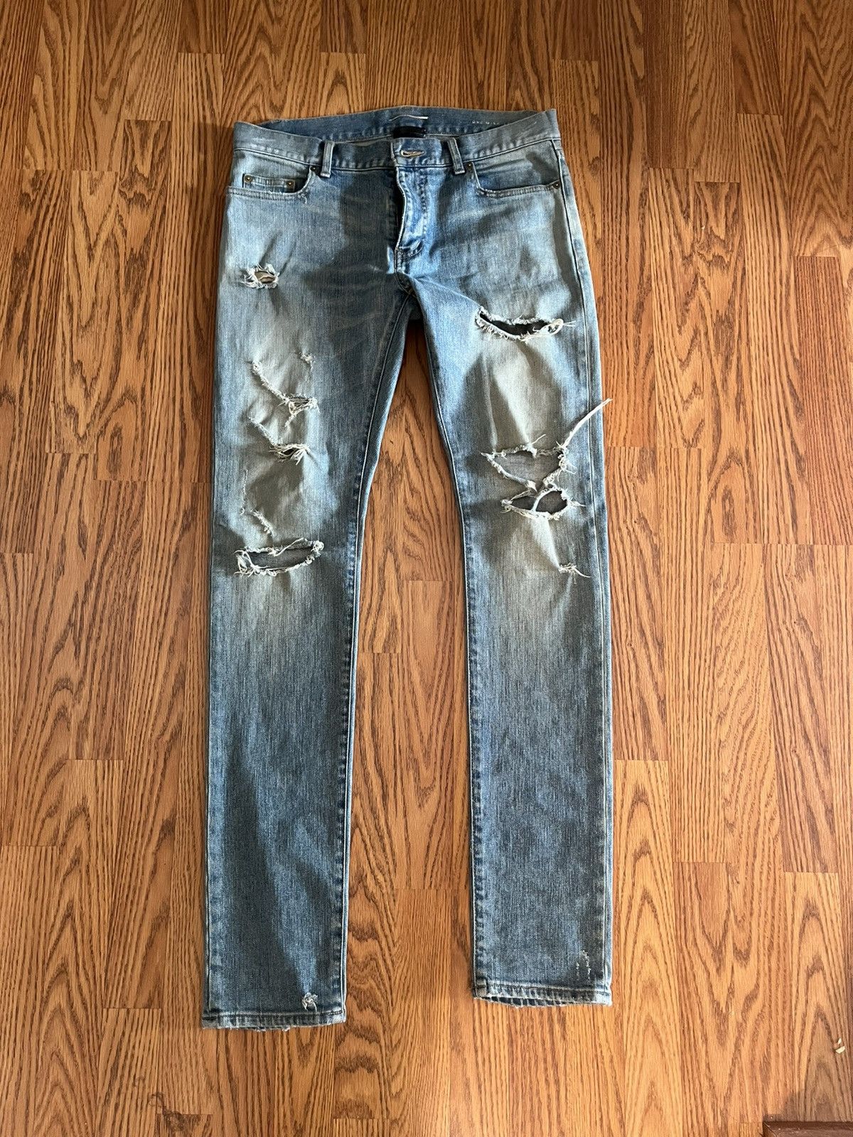 Saint Laurent Paris Saint Laurent D02 Distressed Denim Size US 31 - 1 Thumbnail