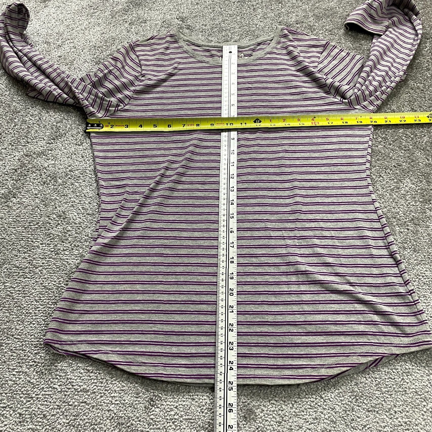 Hanes Hanes Blouse Womens Large Multicolor Striped Casual Long Sleeve Round Neck Top Size L / US 10 / IT 46 - 7 Thumbnail
