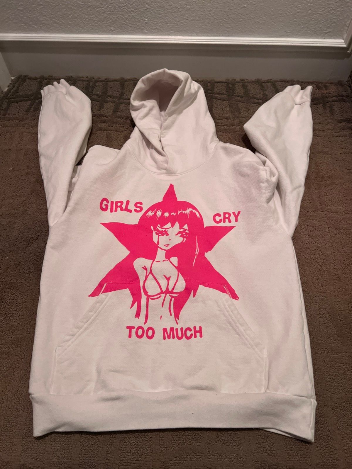 Pre-owned Archival Clothing X Beauty Beast Girls Cry Too Much Jumper In White