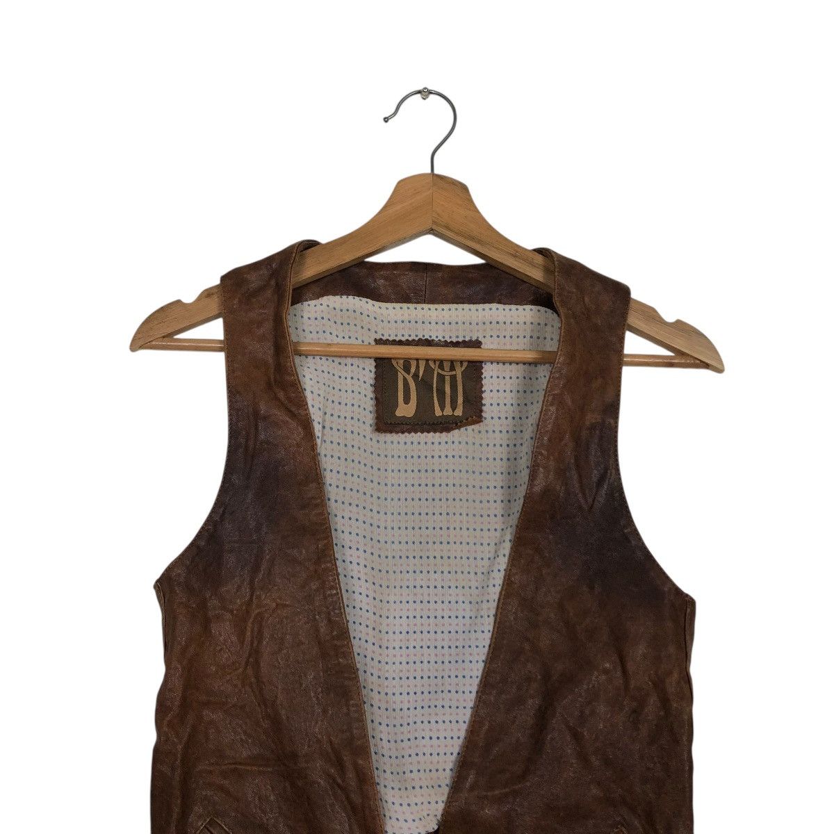 Vera Pelle 🔥VINTAGE GENUINE LEATHER VEST JACKET BIKER BEN ISSEY MIYAKE Size US M / EU 48-50 / 2 - 5 Thumbnail