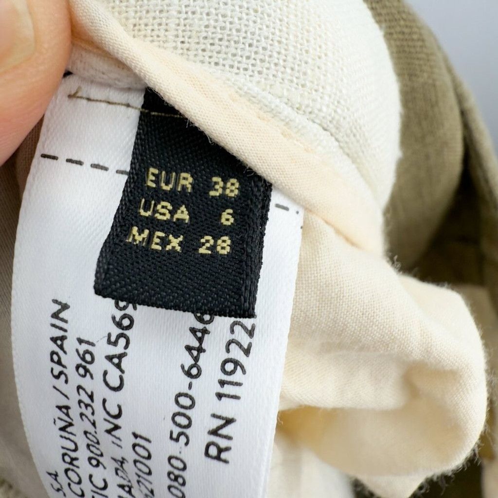 Massimo Dutti MASSIMO DUTTI Olive Green Cream Maximalist Resort Shorts 6 Size 28" / US 6 / IT 42 - 7 Thumbnail