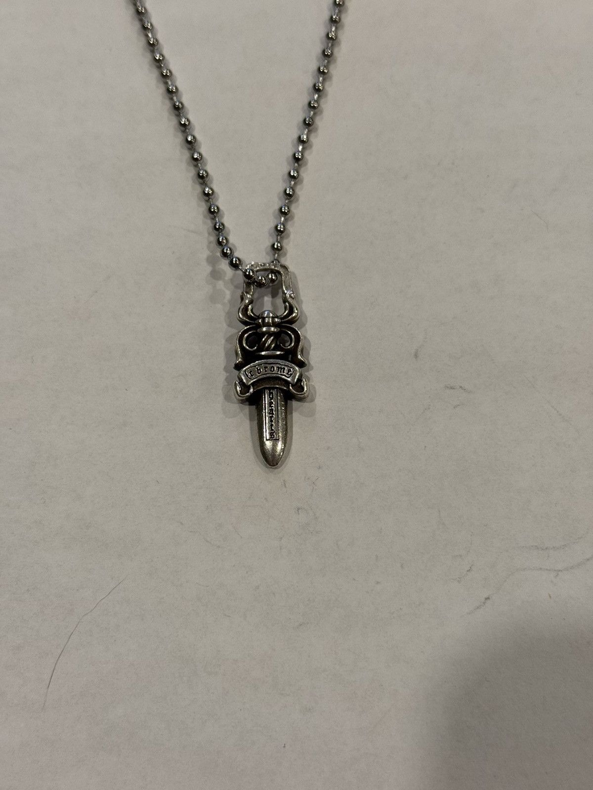 Chrome Hearts Chrome Hearts Dagger Pendant Silver Ball Chain Necklace 925 Size ONE SIZE - 1 Thumbnail