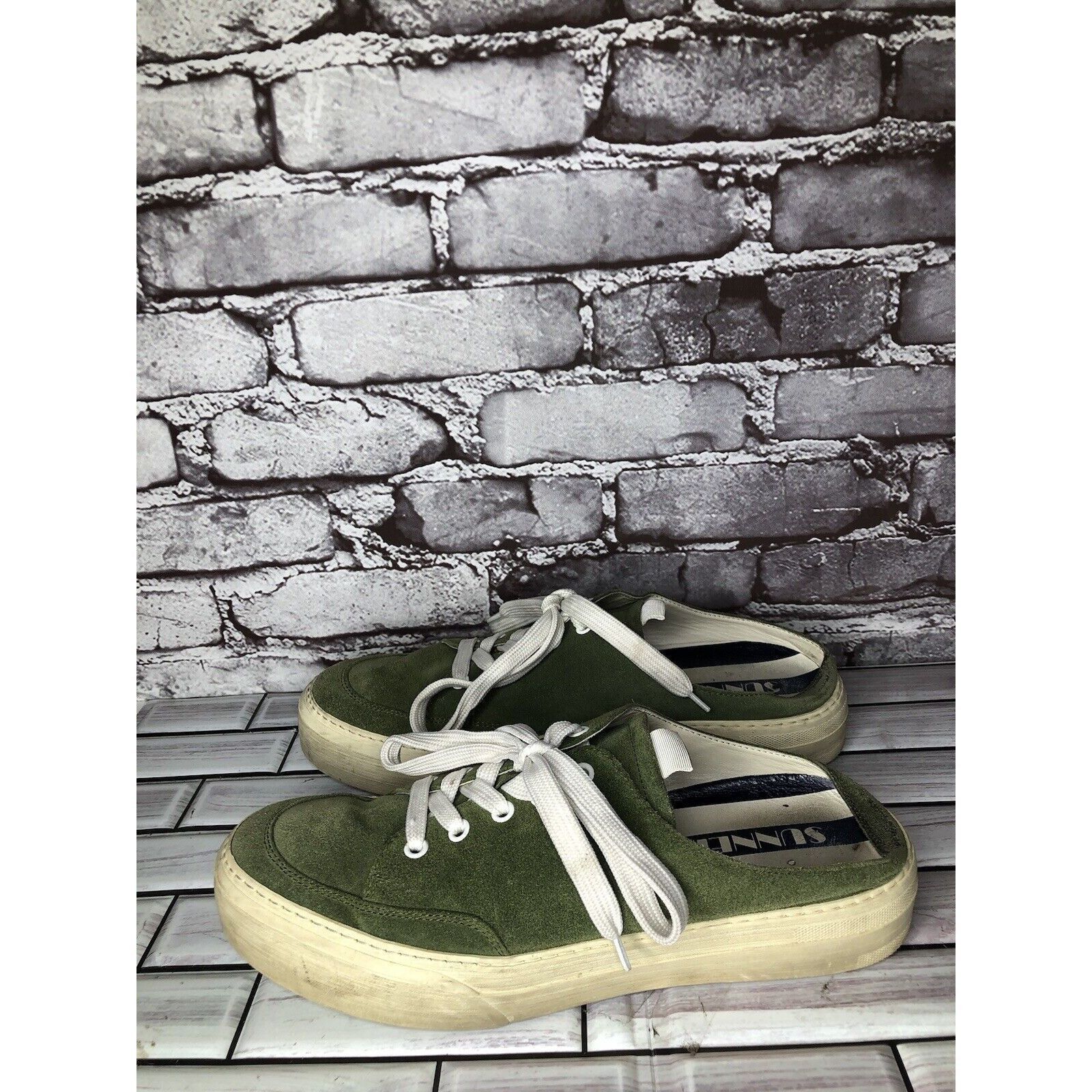 Sunnei Sunnei Green Suede Leather Slip On Lace Up Comfort Shoes Wom Size US 11 / IT 41 - 19 Thumbnail