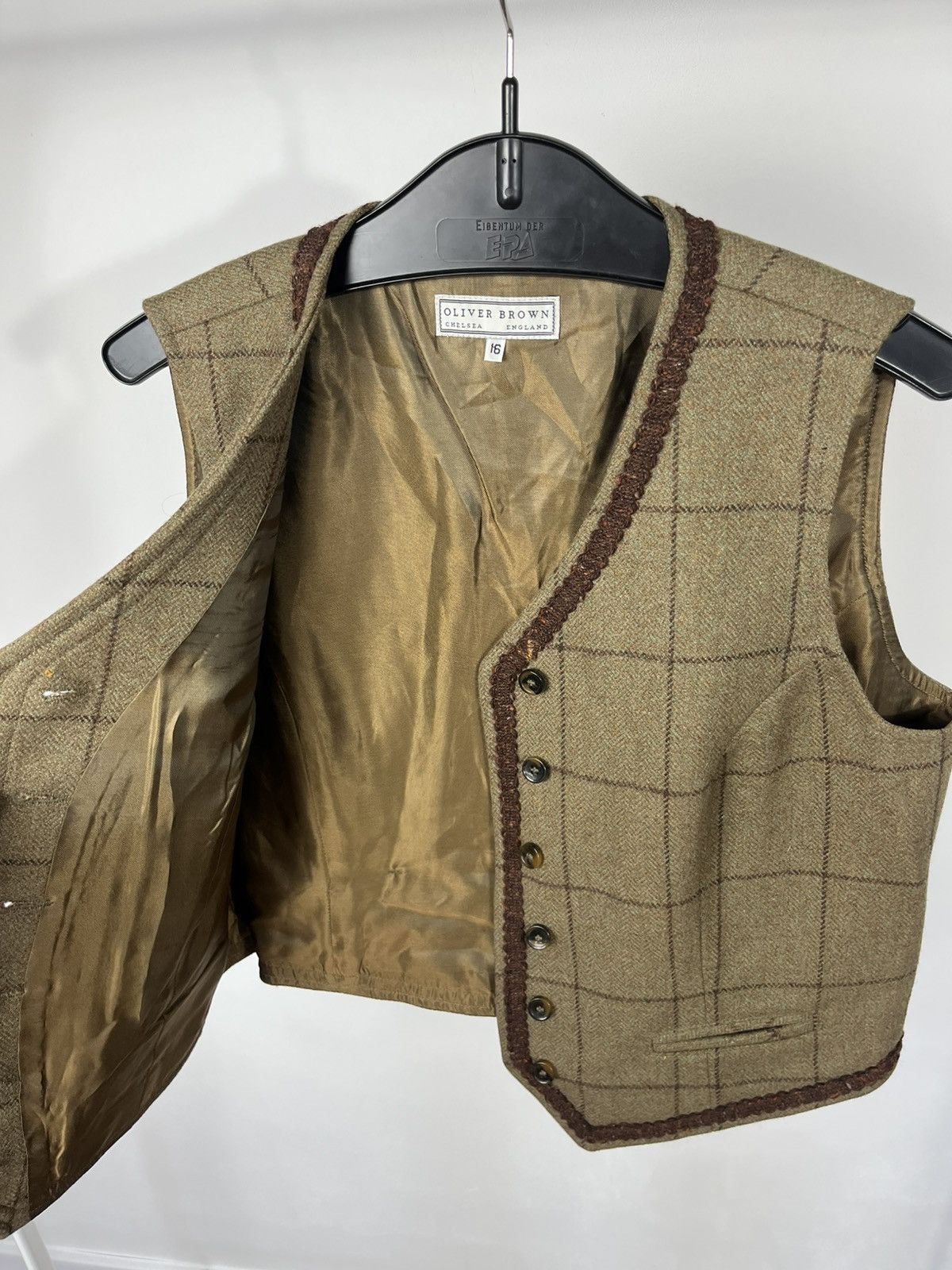 Other Oliver Brown England Wool Tweed Checked Vest Size 16 Size L / US 10 / IT 46 - 5 Thumbnail