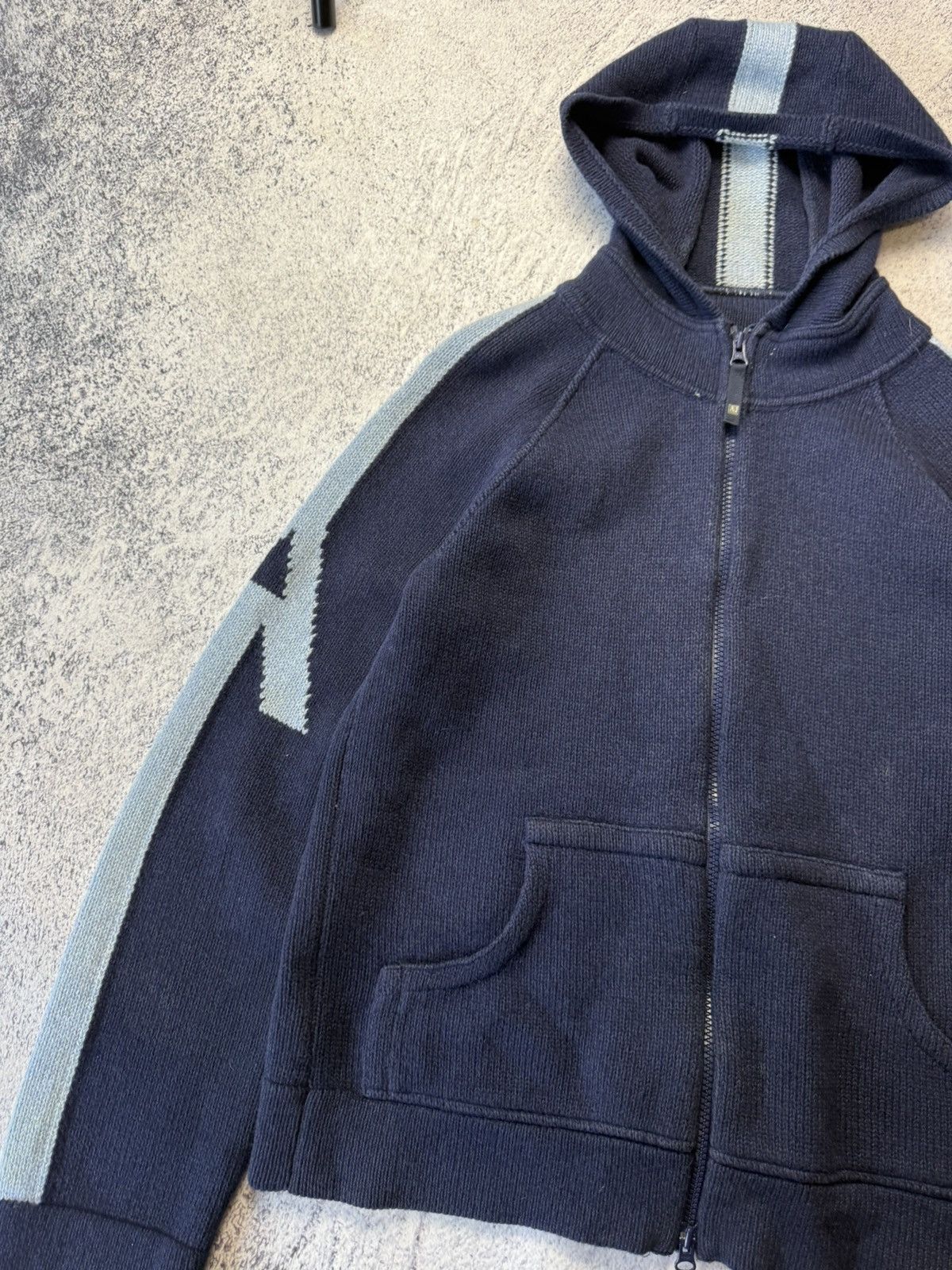 Armani Vintage Armani Jeans Knitwear Hoodie Y2K big Logo Size US L / EU 52-54 / 3 - 14 Thumbnail