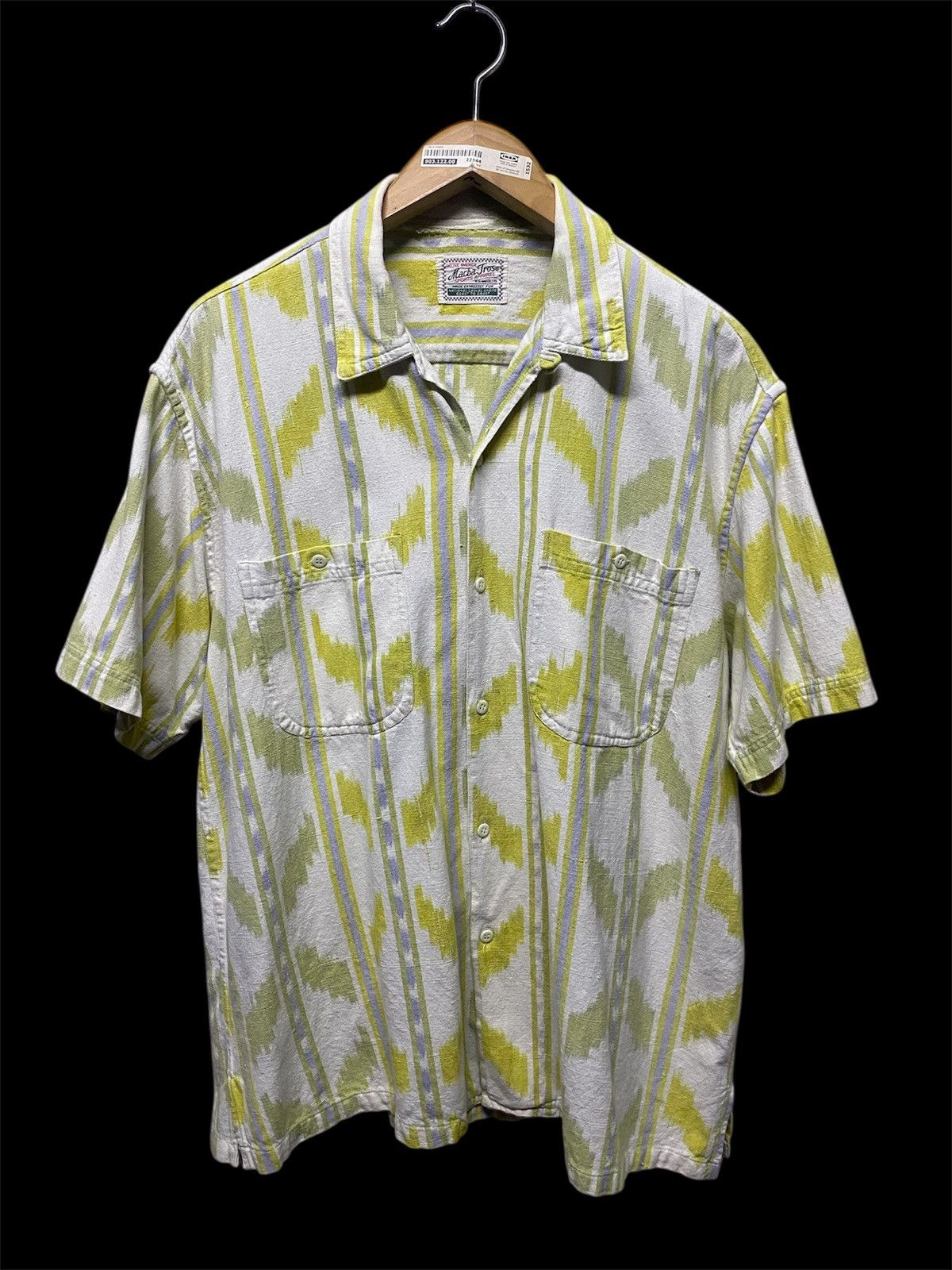 Vintage Macba Tros Aztec Style Open Collar Shirts