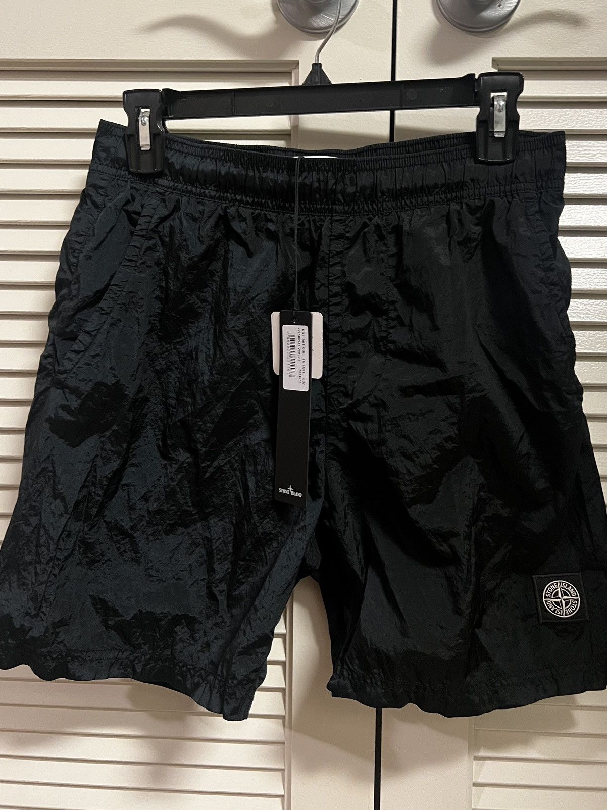 image of Stone Island Nylon Metal Swim Shorts in Black, Men's (Size 30)