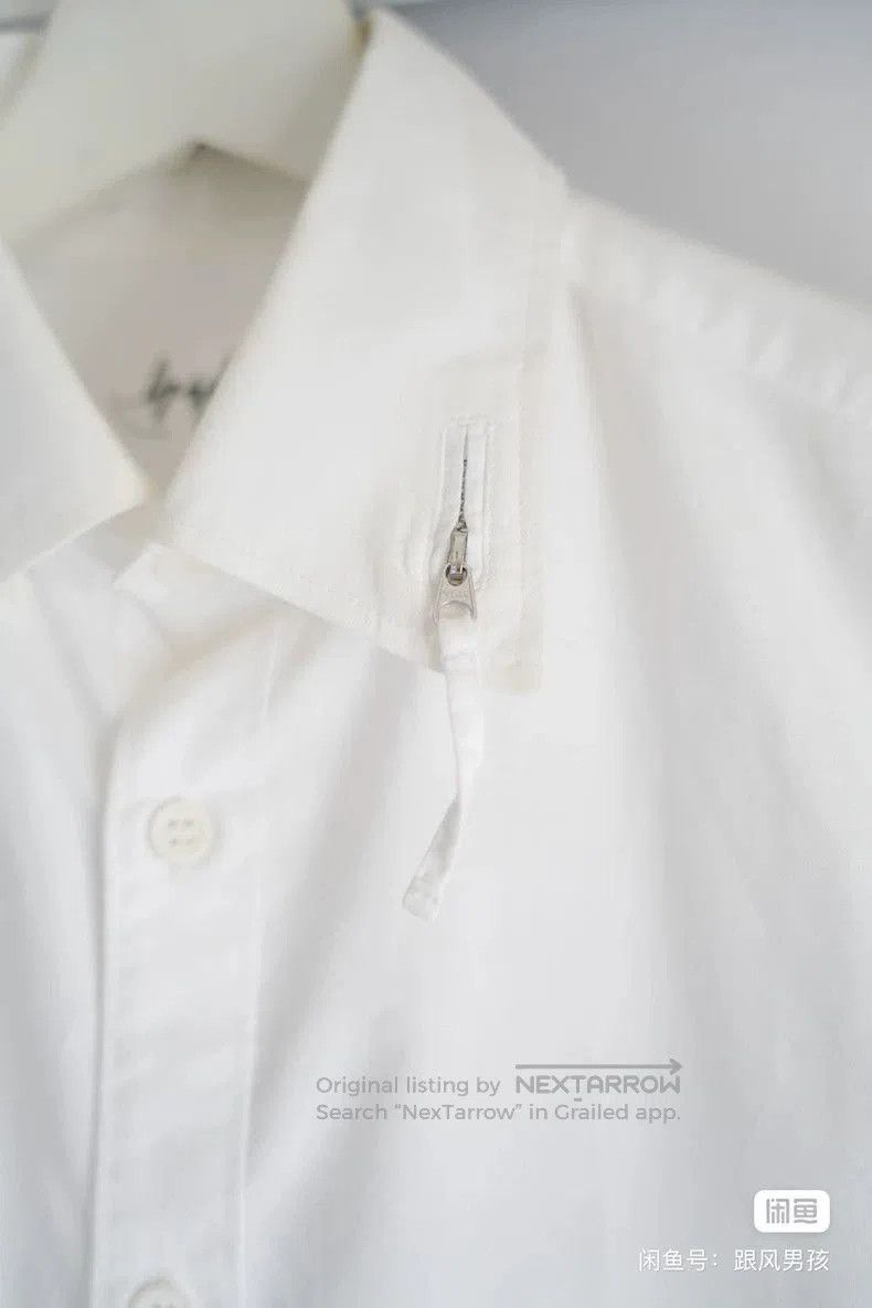 Yohji Yamamoto Yohji Yamamoto Rope Zip Collar White Shirt. Size US M / EU 48-50 / 2 - 5 Thumbnail