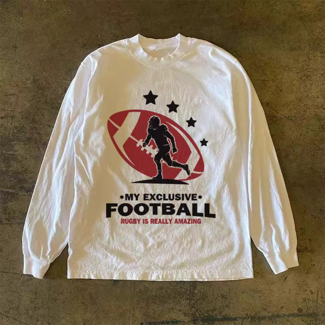 Japanese Brand White casual retro rugby print long-sleeved t-shirt Size US M / EU 48-50 / 2 - 1 Thumbnail