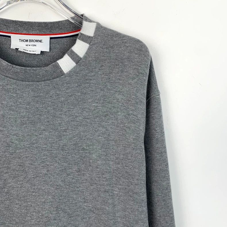 Thom Browne Thom Browne Gray neck striped cotton round-neck long-sleeve Size US M / EU 48-50 / 2 - 3 Thumbnail