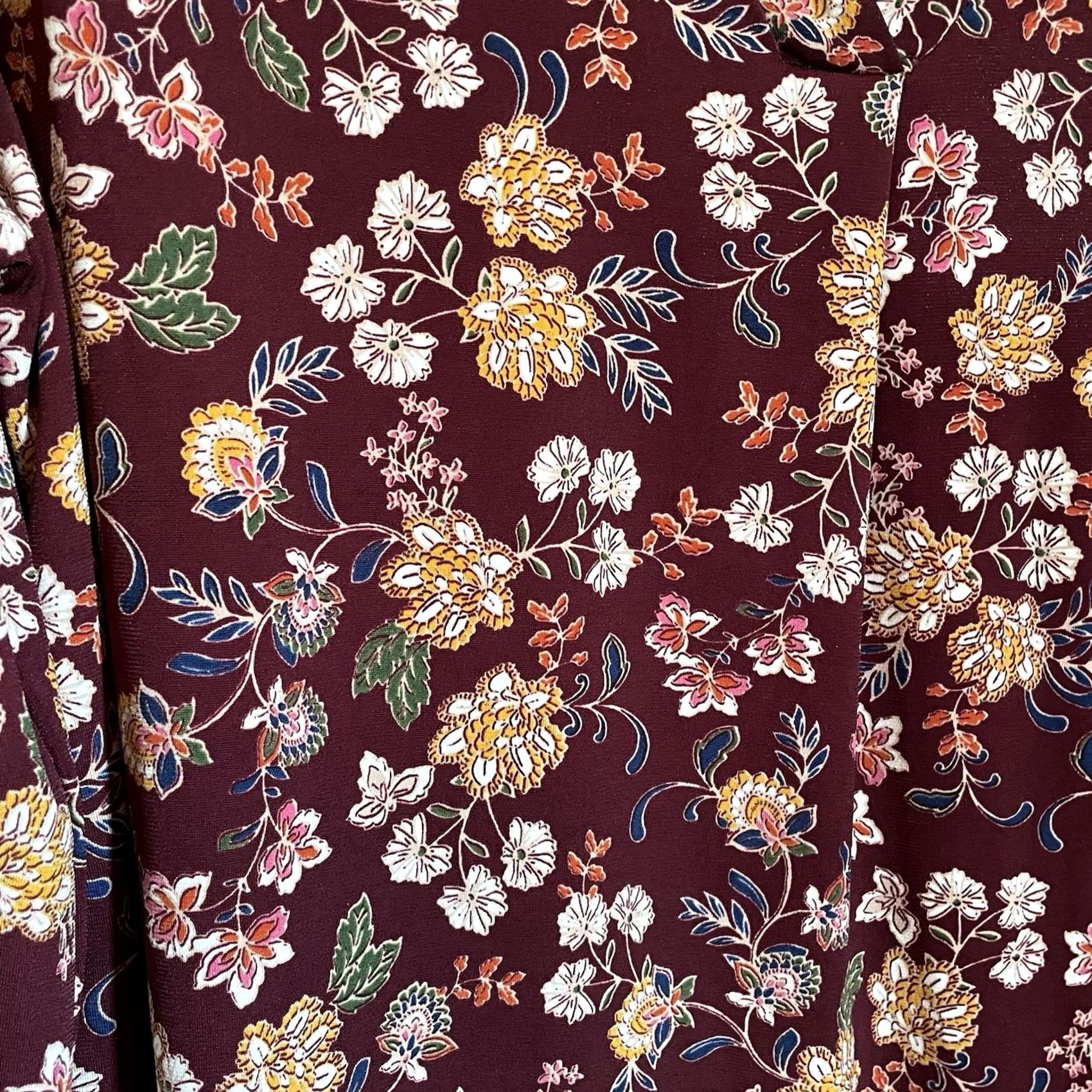 Vince Camuto Vince Camuto Blouse XL Burgundy Floral Knit Puff Sleeve Cardigan? Size XL / US 12-14 / IT 48-50 - 5 Thumbnail