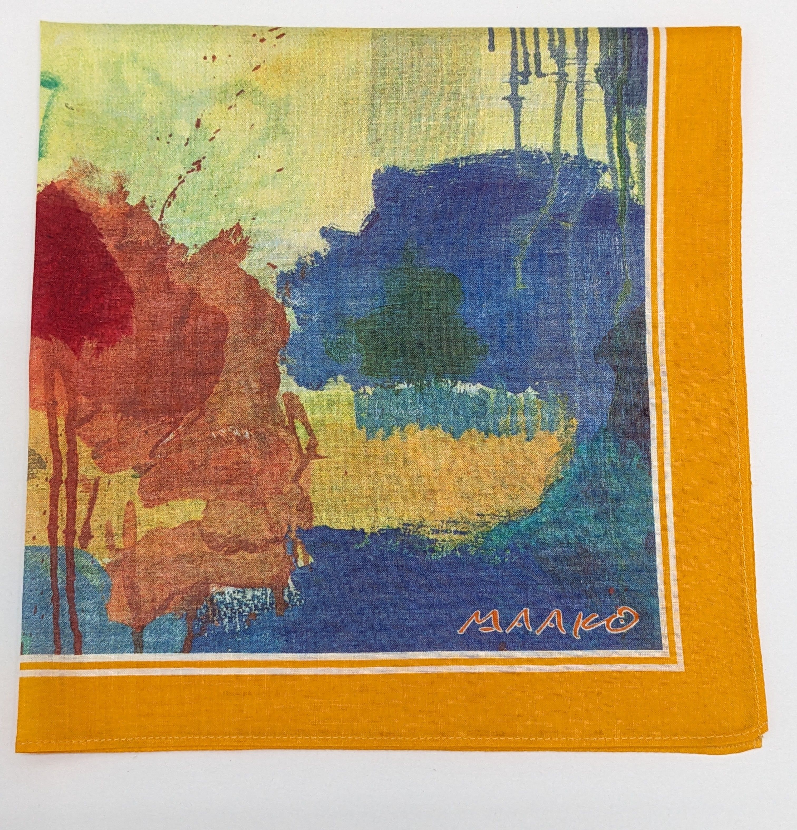 Japanese Brand VINTAGE MAAKO DESIGNER ABSTRACT ART HANDKERCHIEF Size ONE SIZE - 1 Thumbnail