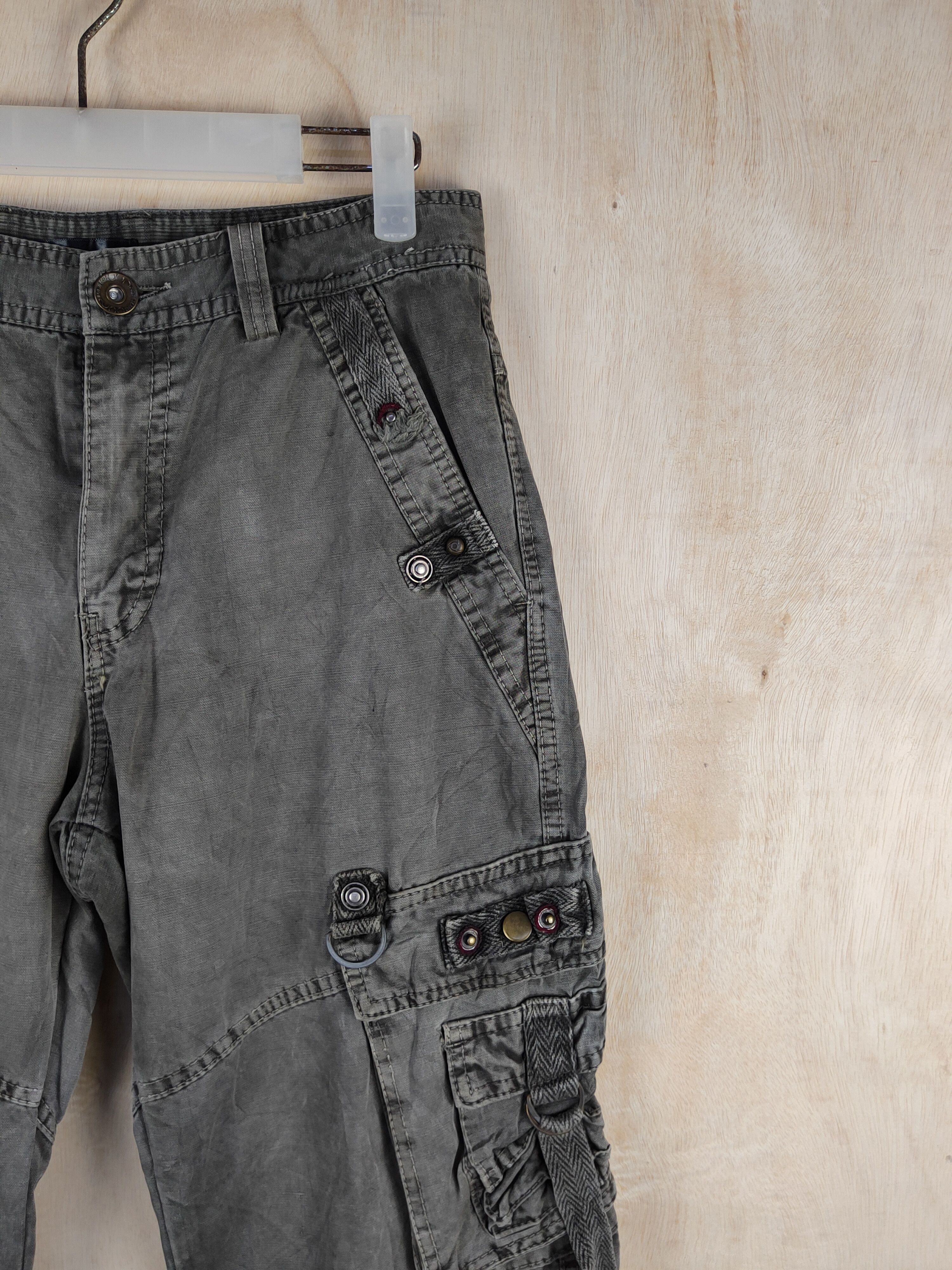 Japanese Brand DL Junye Olive Faded Multipocket Tactical Cargo Pants #S2439 Size US 30 / EU 46 - 6 Thumbnail