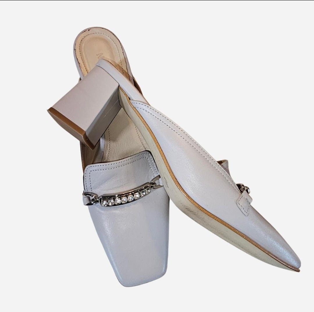 Other Napoleoni Grey leather mules Size US 10 / IT 40 - 5 Thumbnail