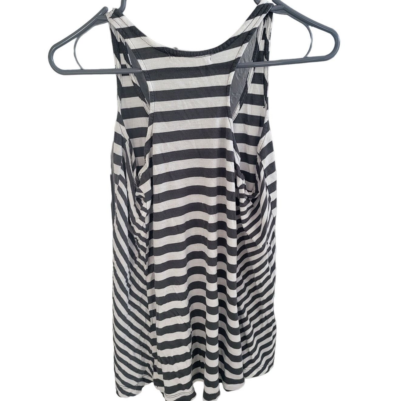 Old Navy Old Navy White and Gray Striped Razorback Tank Top - S Size S / US 4 / IT 40 - 2 Thumbnail