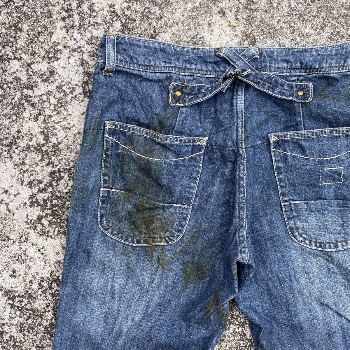 Japanese Brand Vintage In The Groove Buckle Belt Denim Jeans Size US 34 / EU 50 - 9 Thumbnail