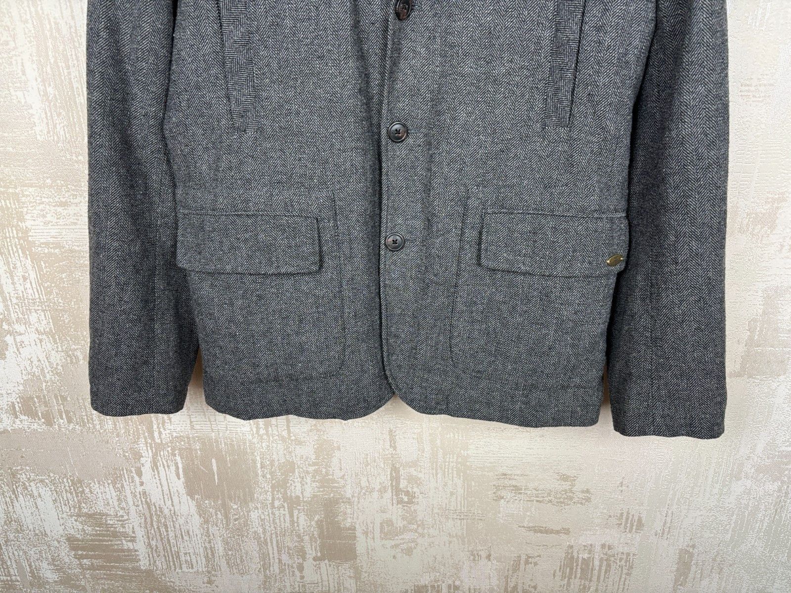 Scotch & Soda Scotch & Soda Wool Blend Herringbone Tweed Blazer Elbow Pads Size US L / EU 52-54 / 3 - 6 Thumbnail