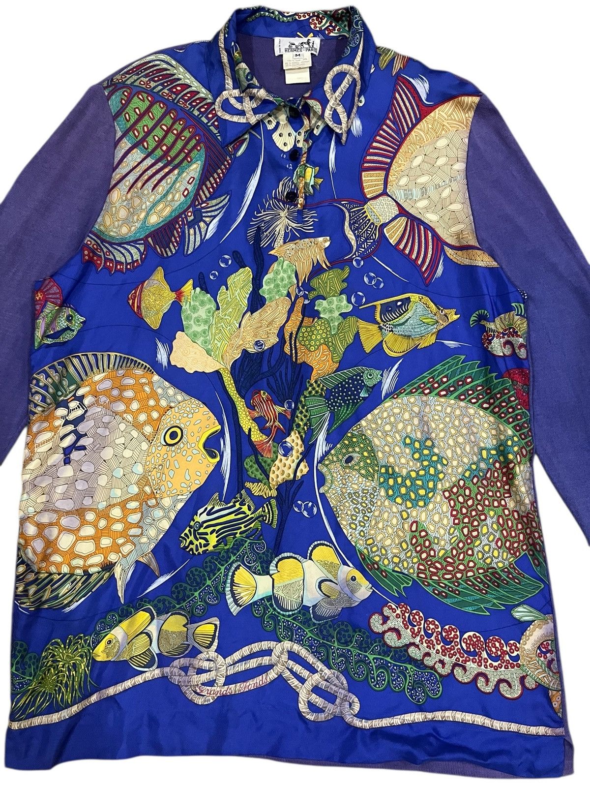 Hermes Hermès “Grands Fonds” Silk Knit Sweater/Polo – Margiela Era Size US M / EU 48-50 / 2 - 3 Thumbnail