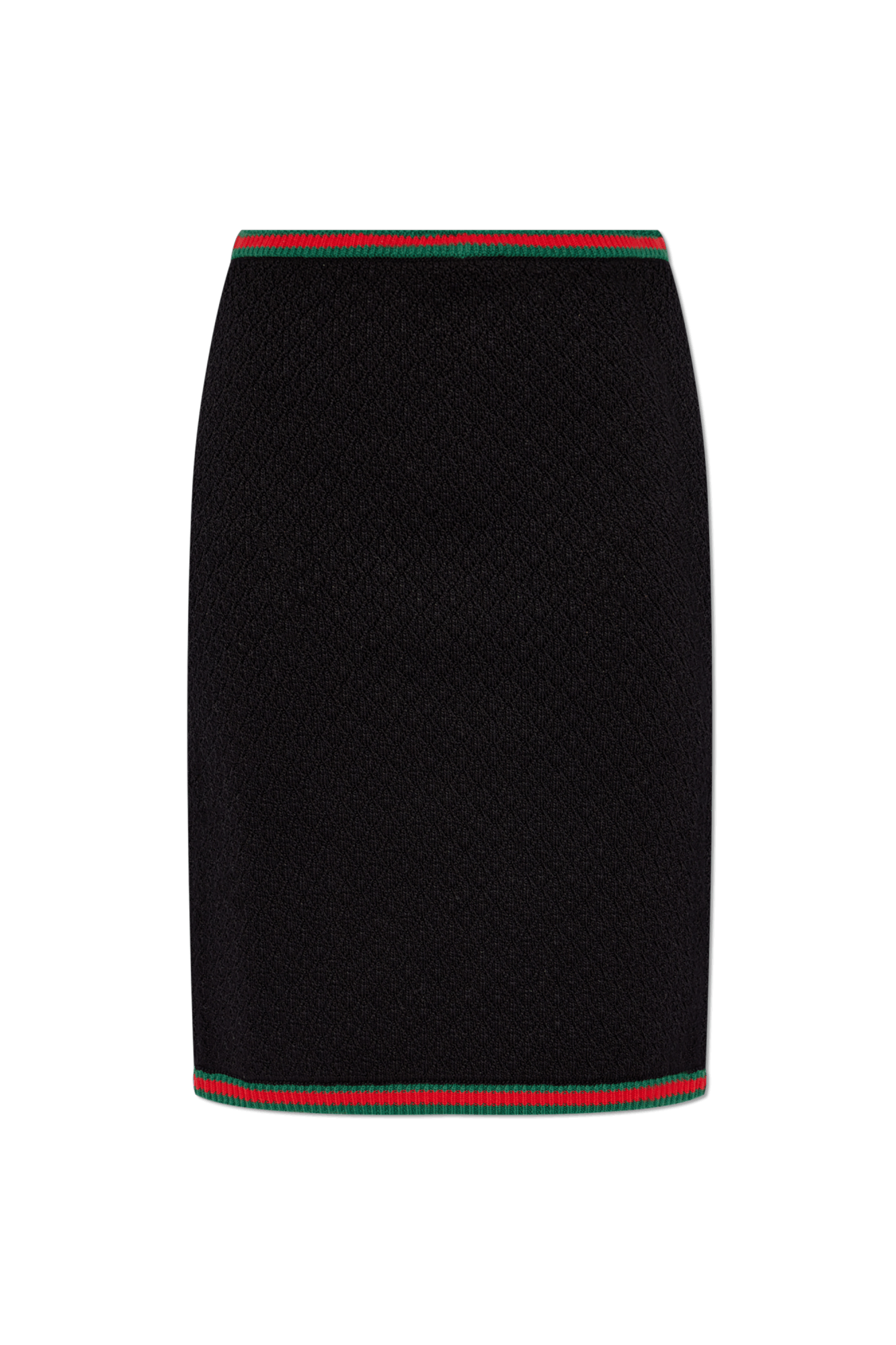 Gucci o1la5ras0526 Cotton Lace Skirt With Web in Black Size 28" / US 6 / IT 42 - 1 Thumbnail
