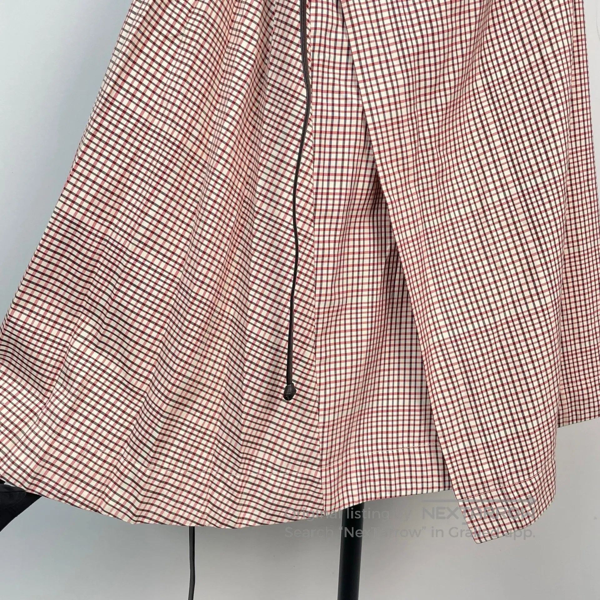 Bottega Veneta Bottega Veneta Red brown tartan half-length skirt| Size 33" - 4 Thumbnail