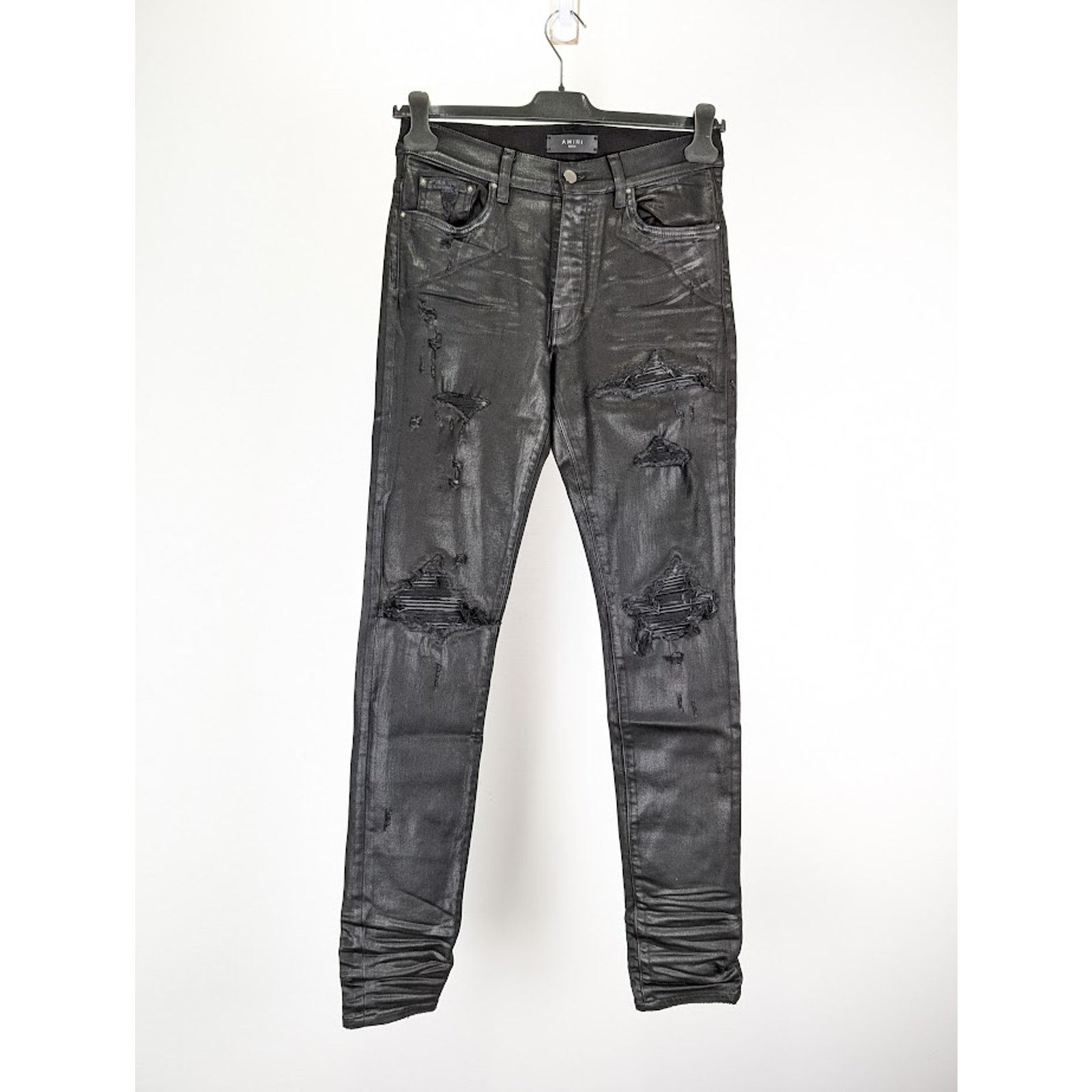 Amiri o1rshd1 Q:2 / Coated MX1 Jeans in Black Size US 33 - 1 Thumbnail