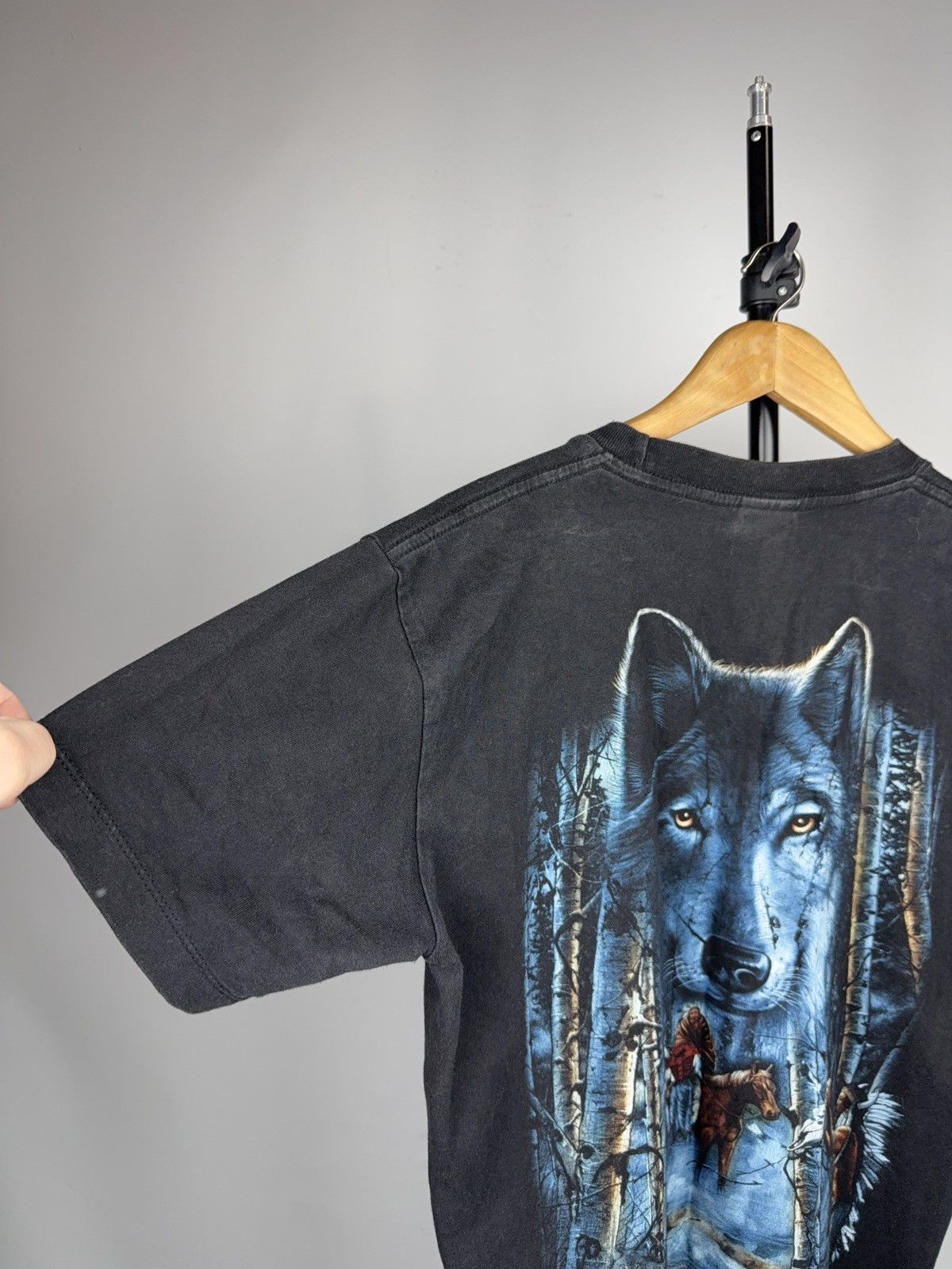 Vintage 90s Retro Vintage Wolf Graphic T-Shirt Native American Art Size US M / EU 48-50 / 2 - 13 Thumbnail