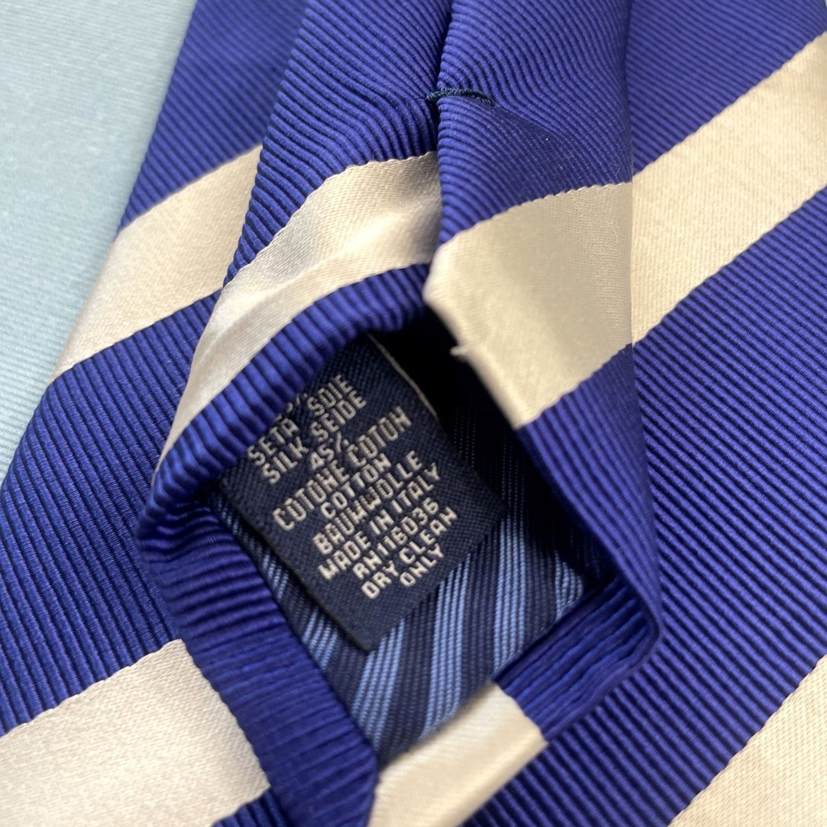 Charles Tyrwhitt VINTAGE Charles Tyrwhitt Silk Tie Blue Repp Neck tie Mens Exec Italy 3.5x61 Size ONE SIZE - 5 Thumbnail